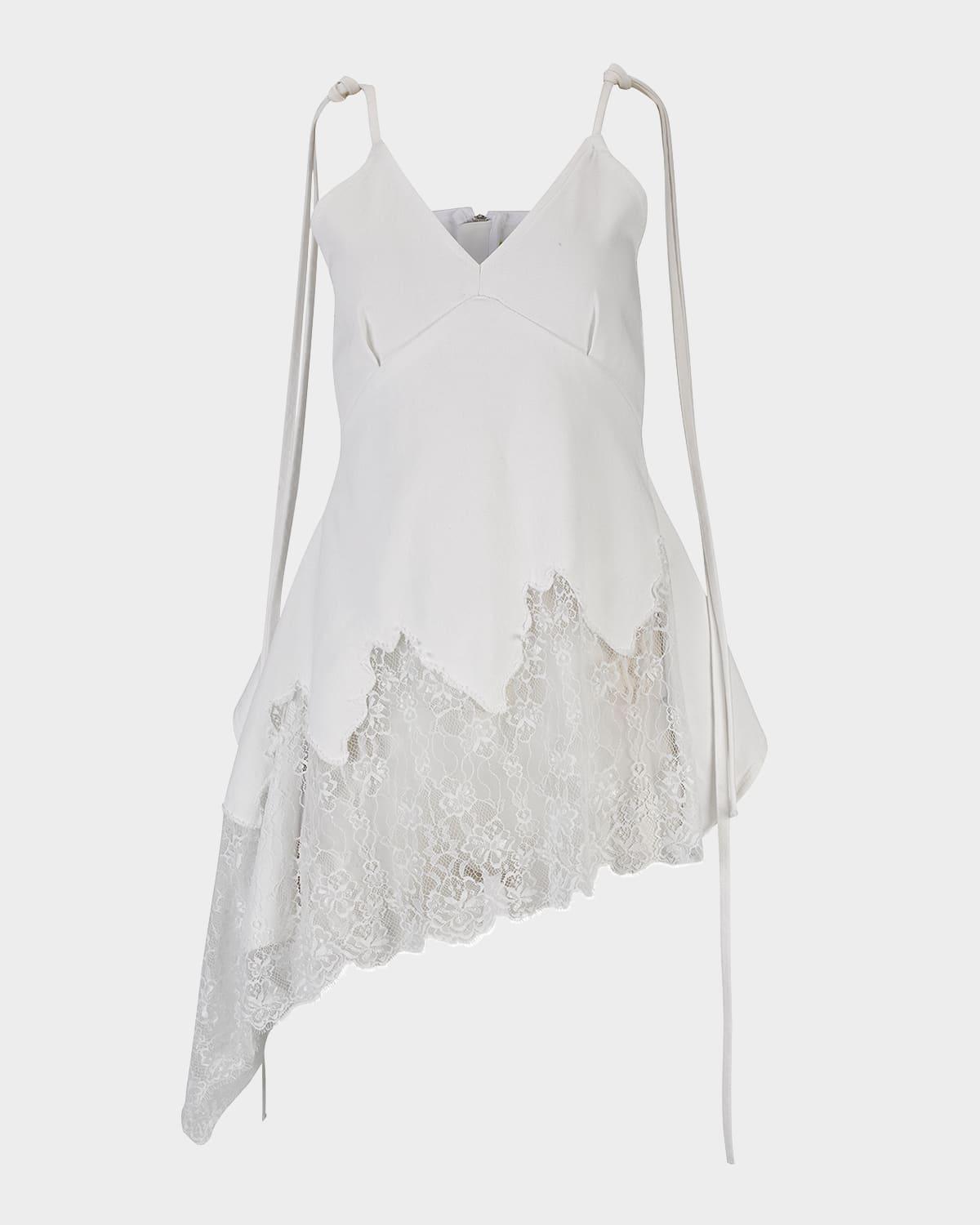 denim and lace strappy top