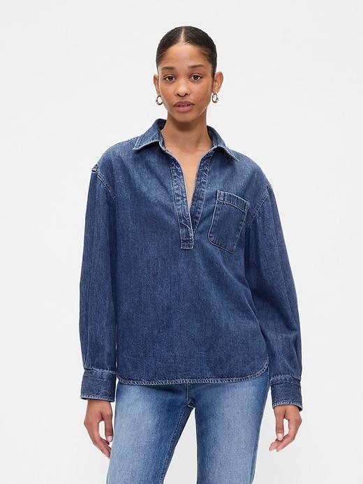 denim big shirt