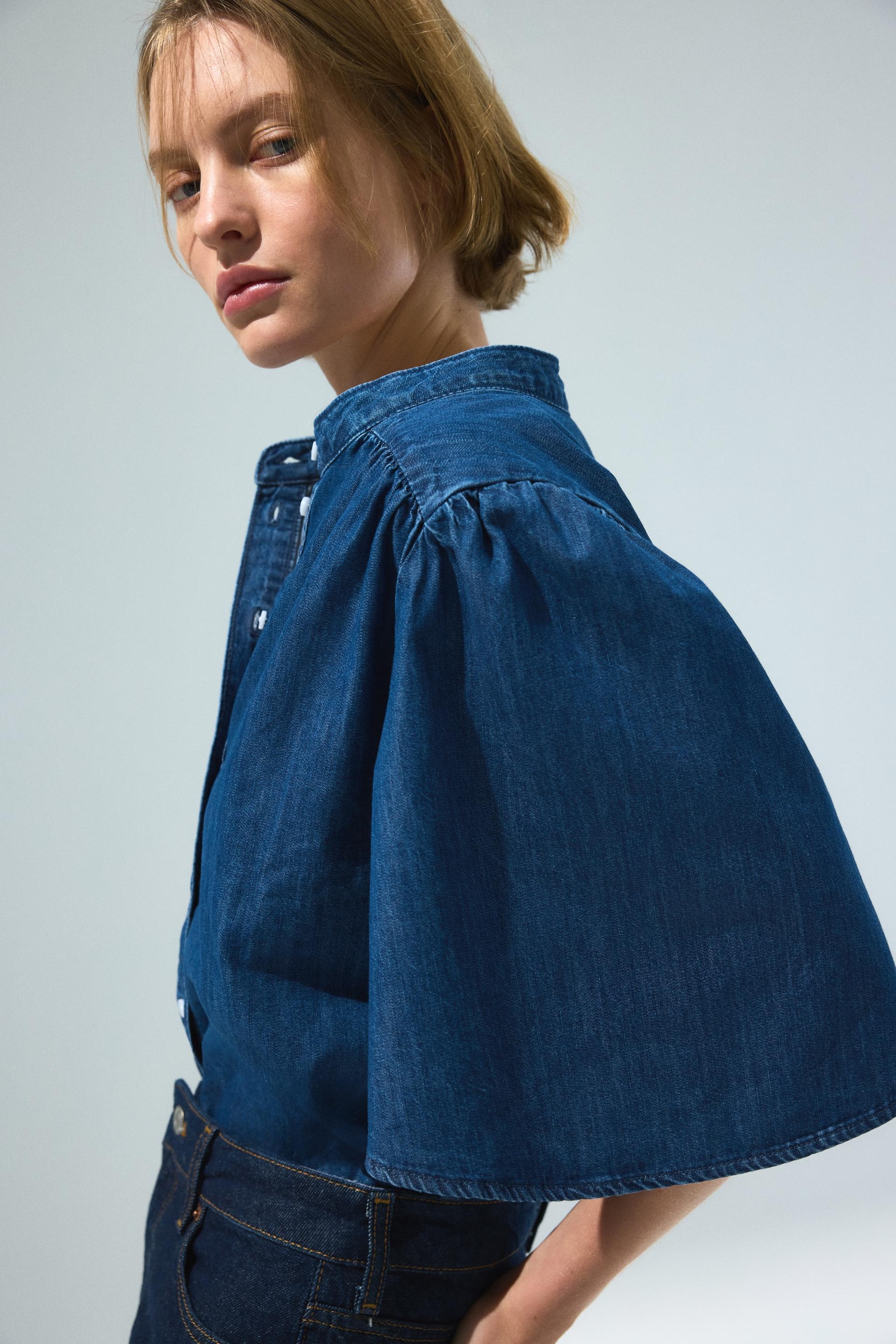 denim blouse
