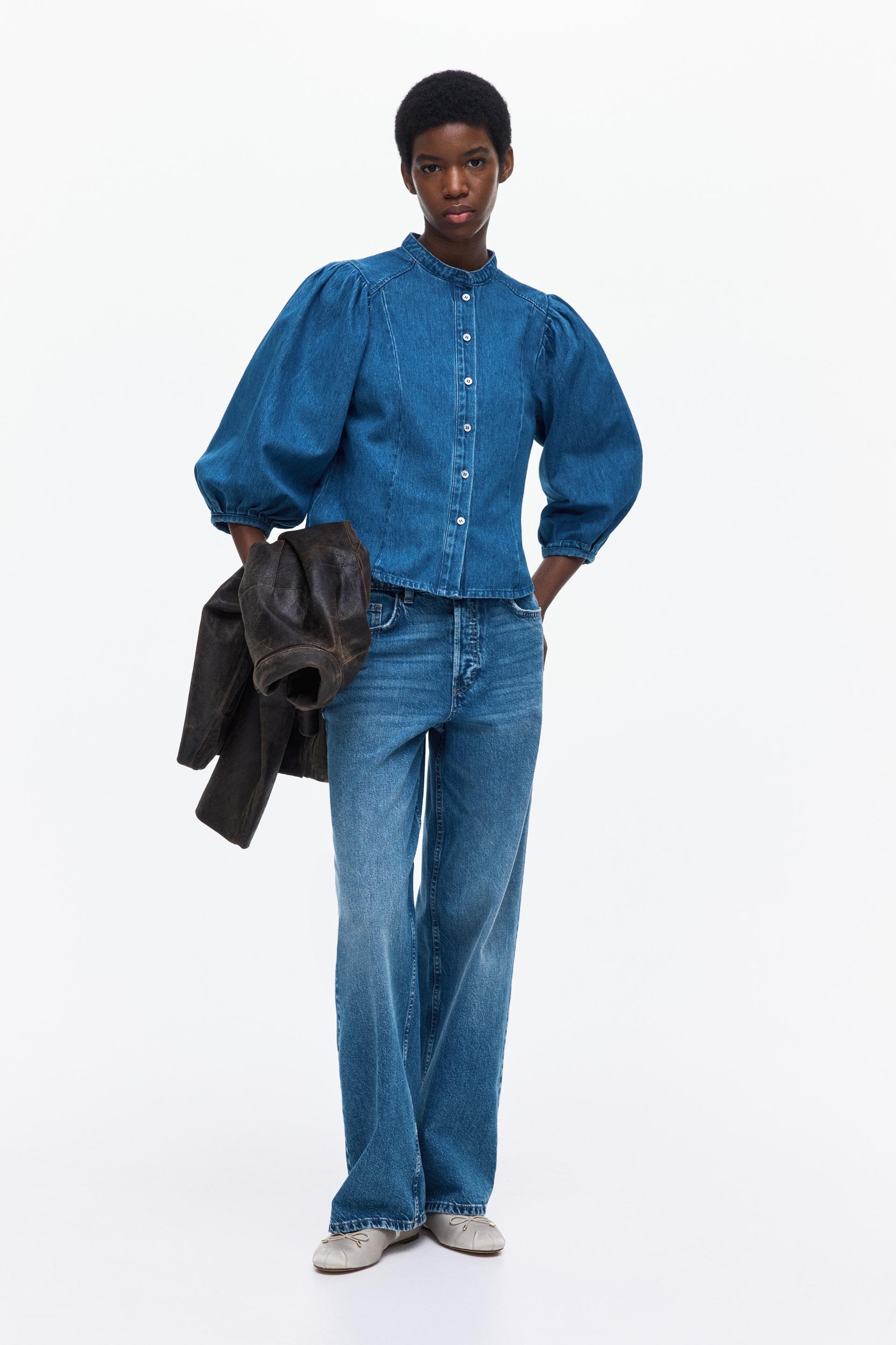 denim blouse