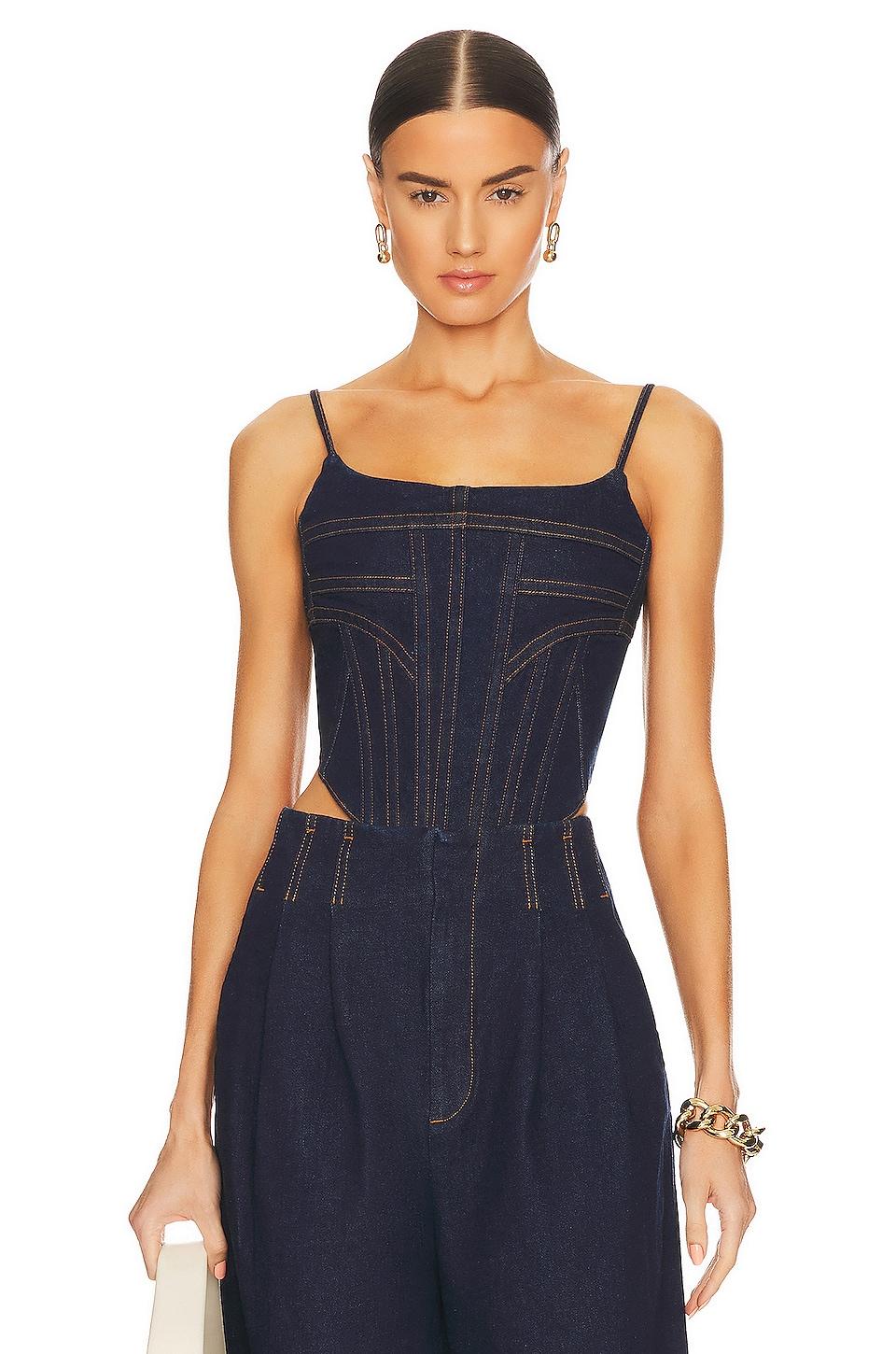 denim bustier
