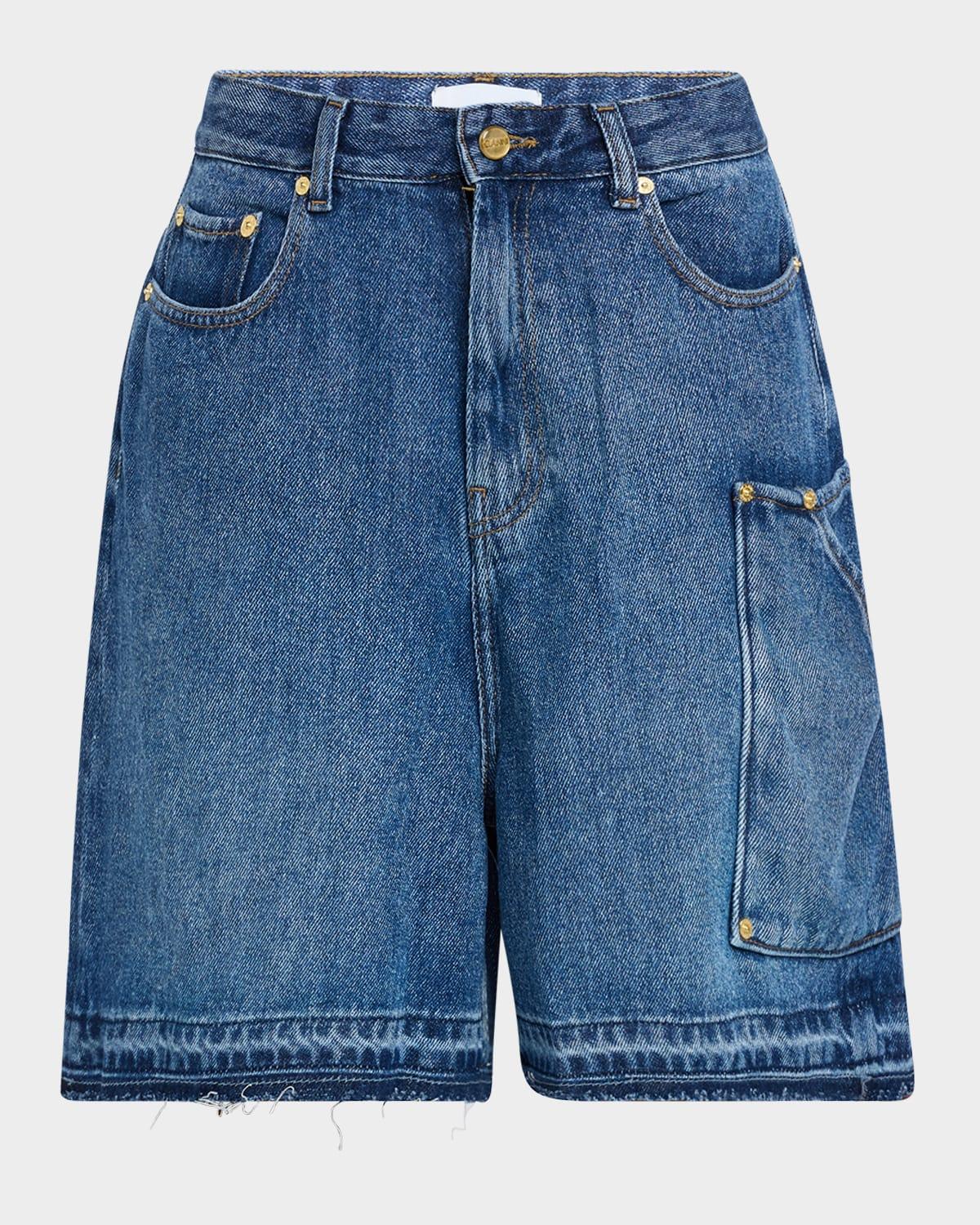 denim cargo shorts
