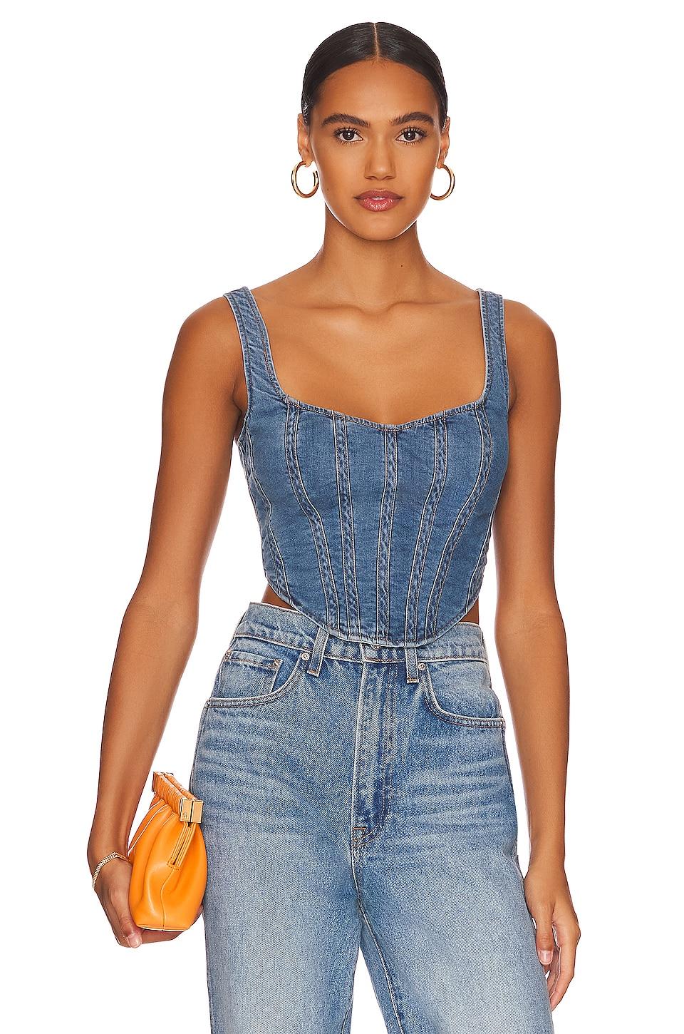 denim corset bustier