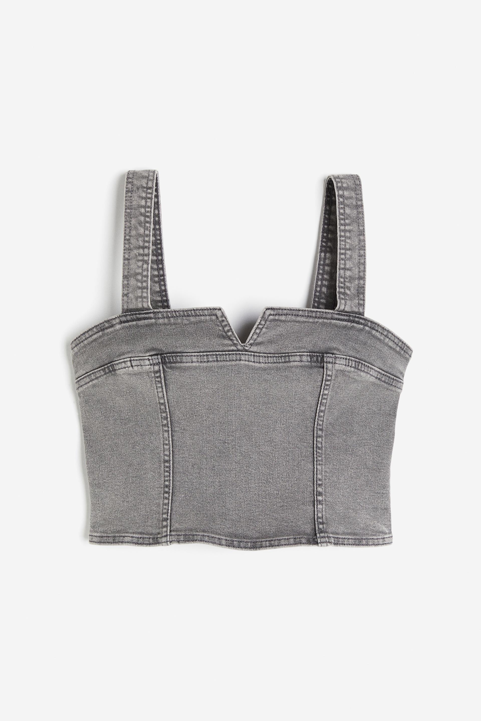 denim corset-style top