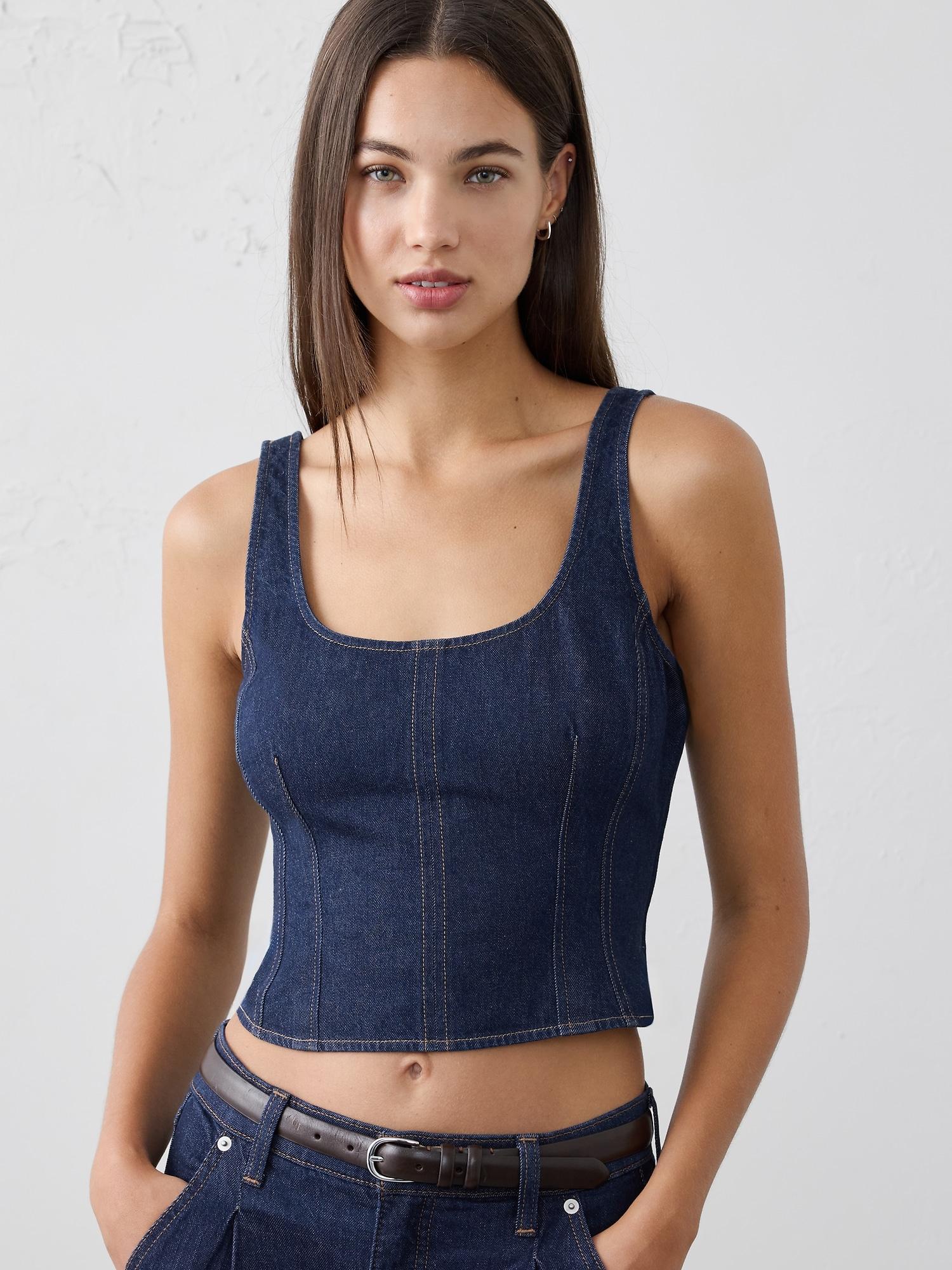 denim corset top