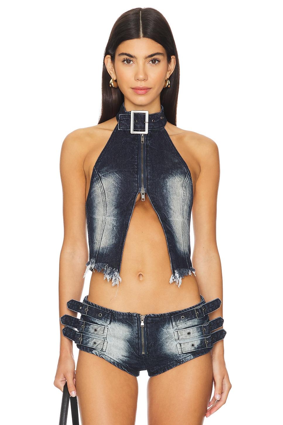 denim corset