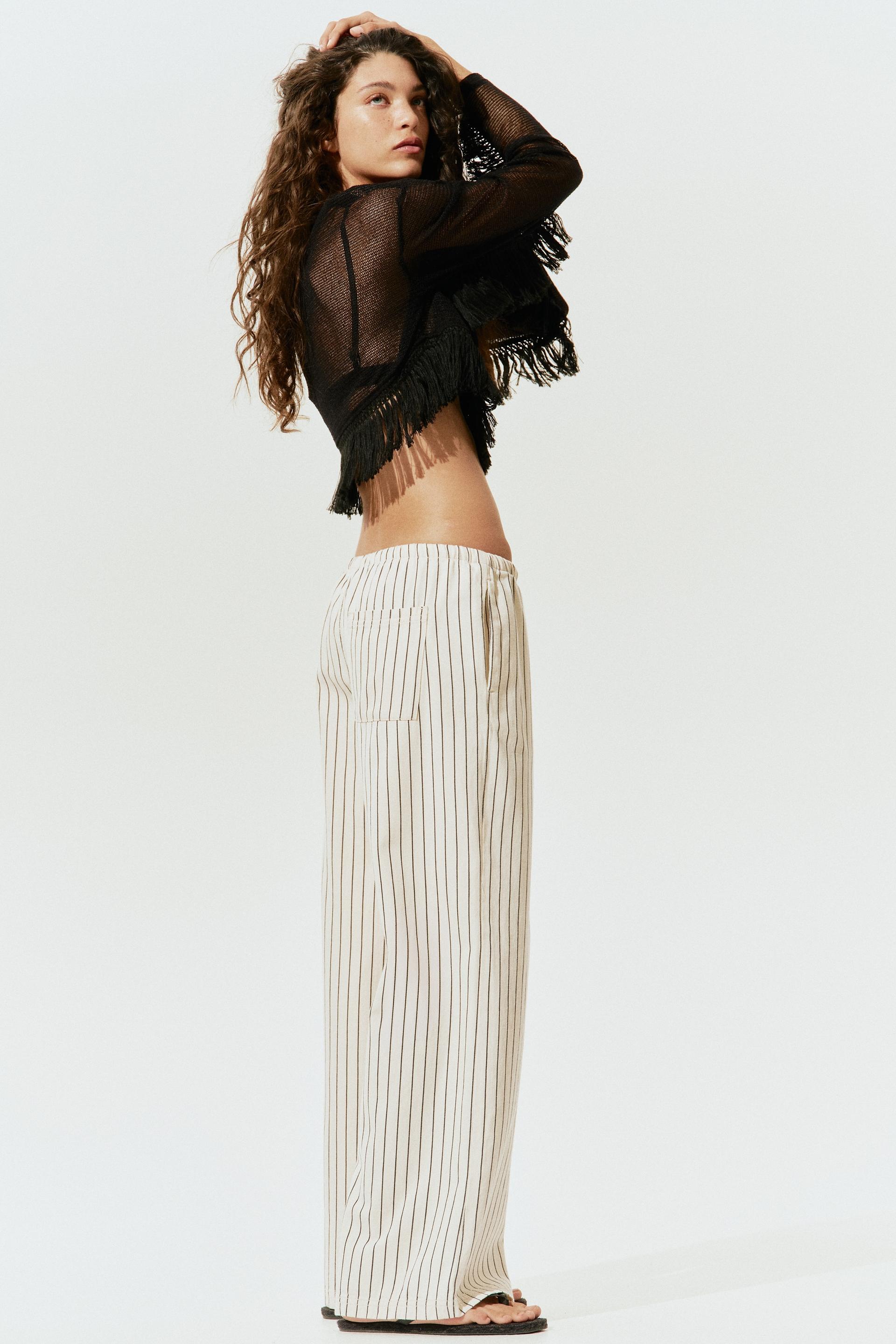denim drawstring pants