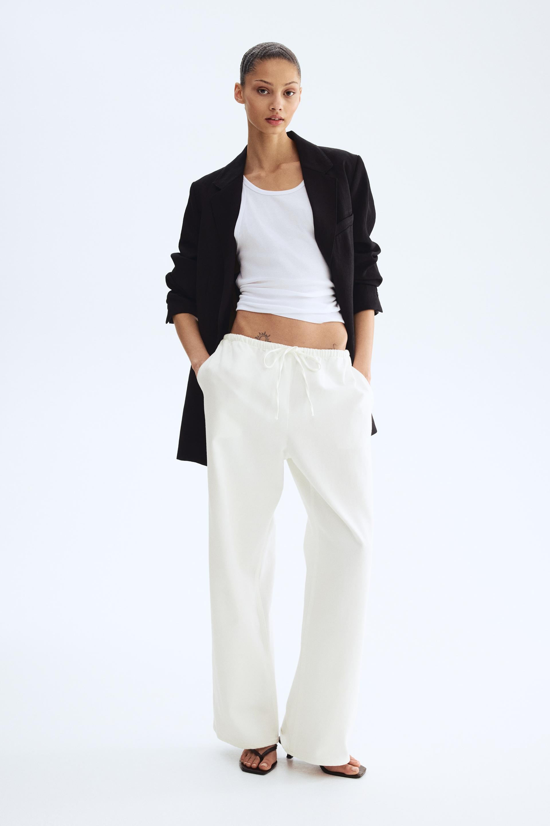 denim drawstring pants