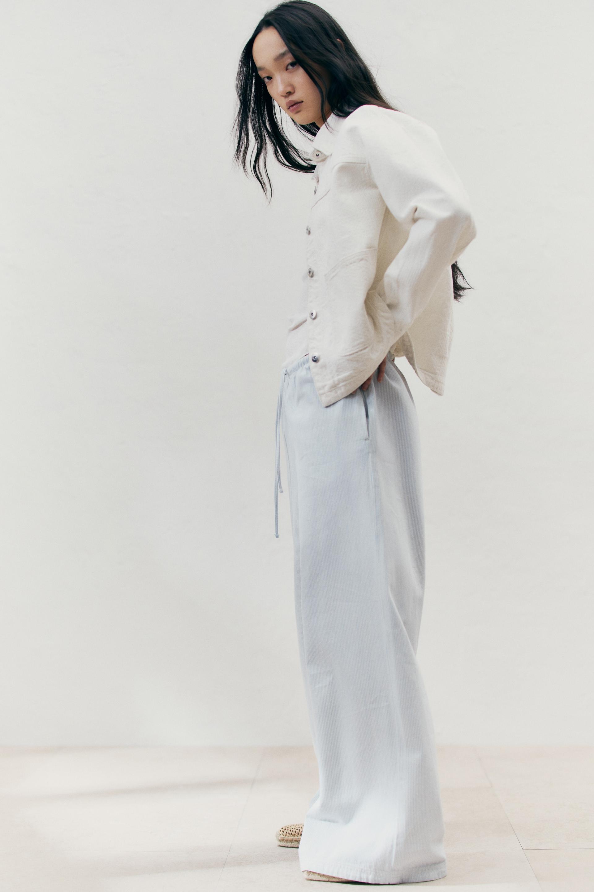 denim drawstring pants