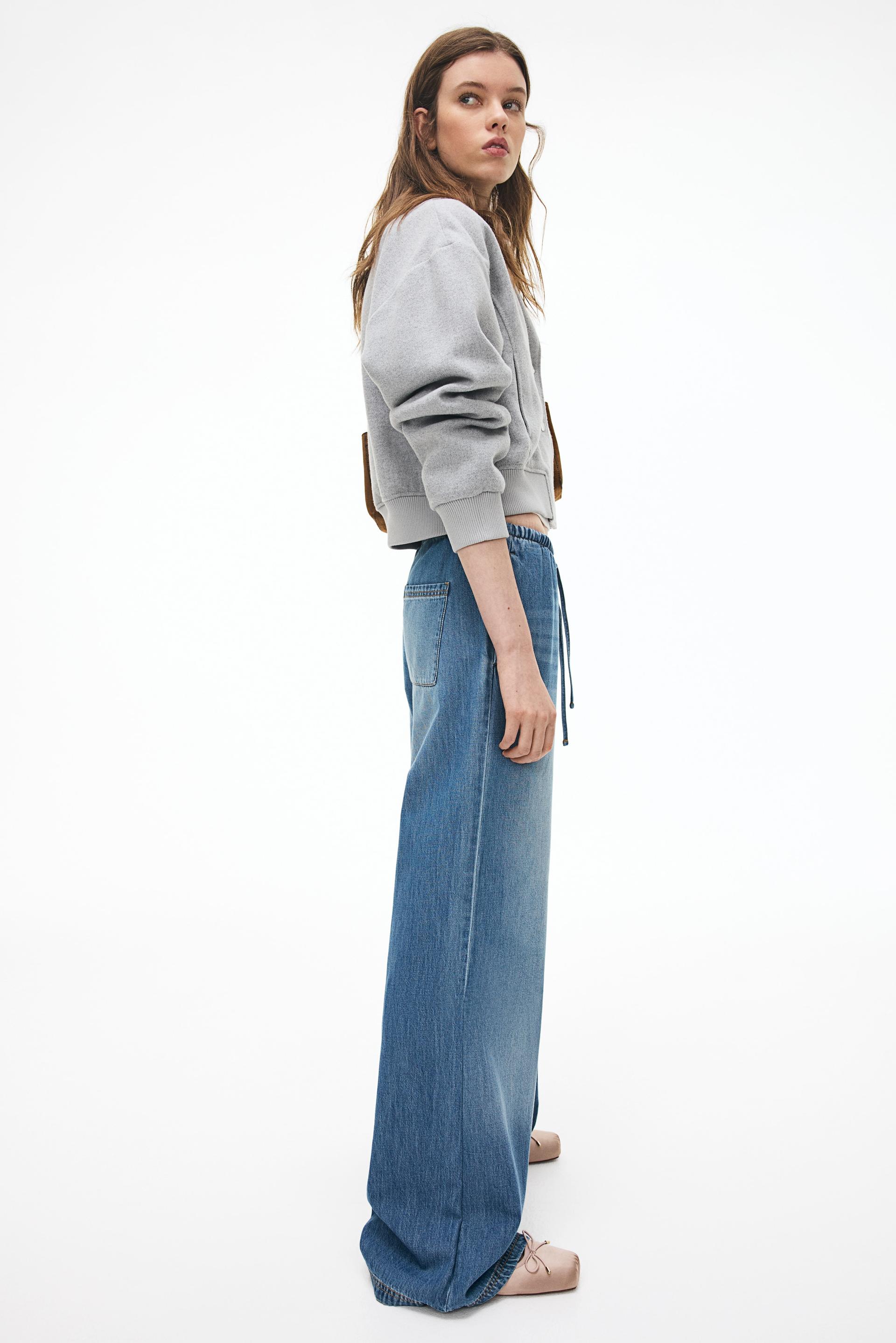 denim drawstring pants