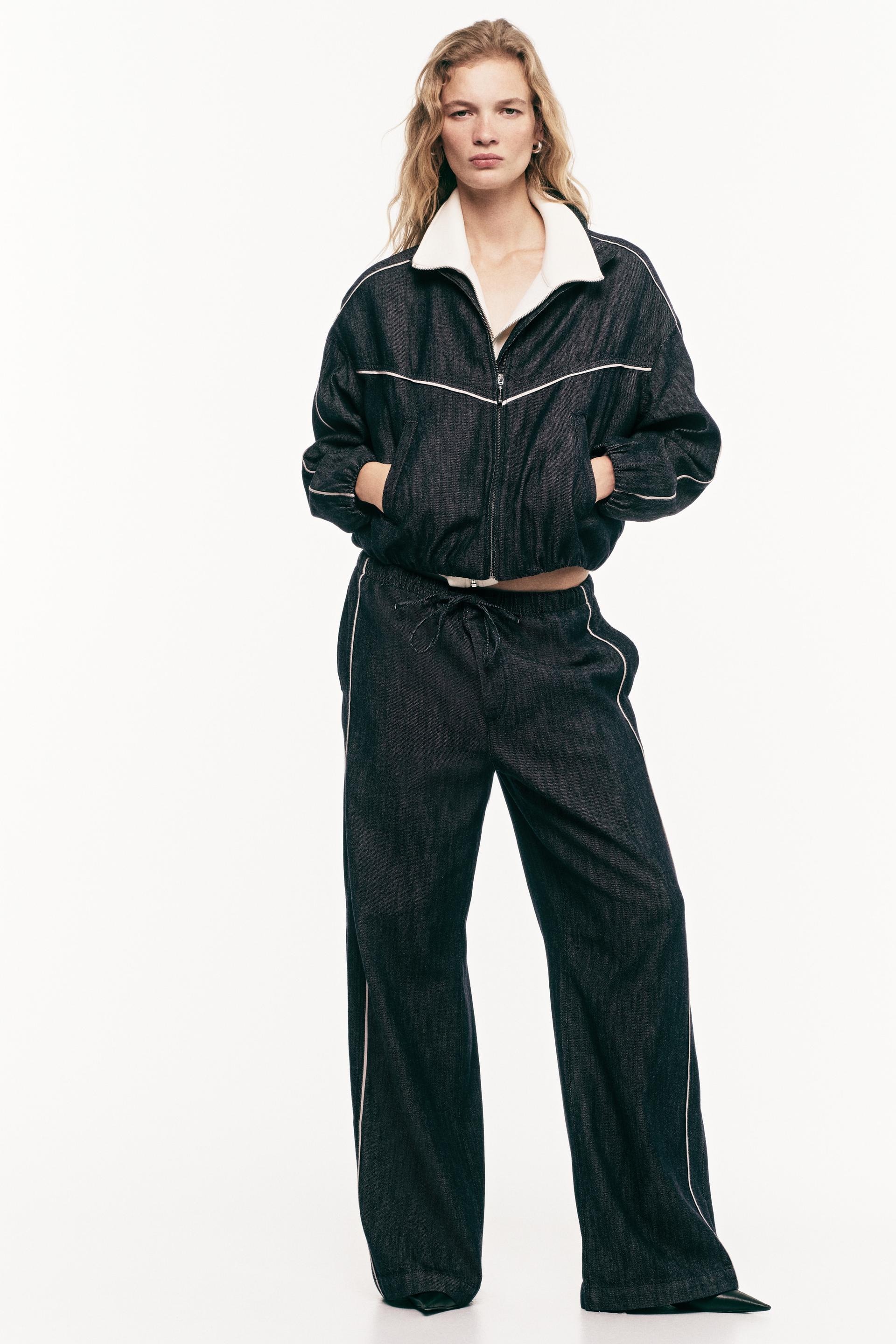 denim drawstring pants