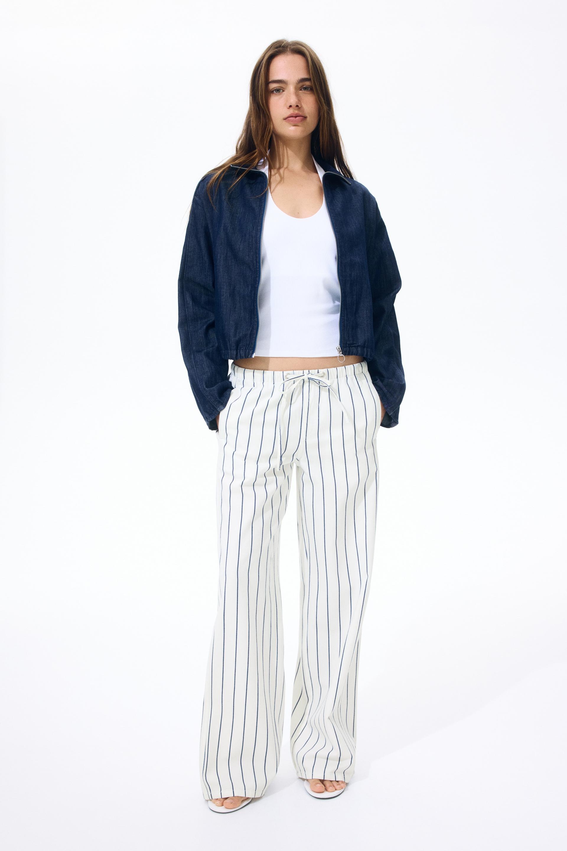 denim drawstring pants