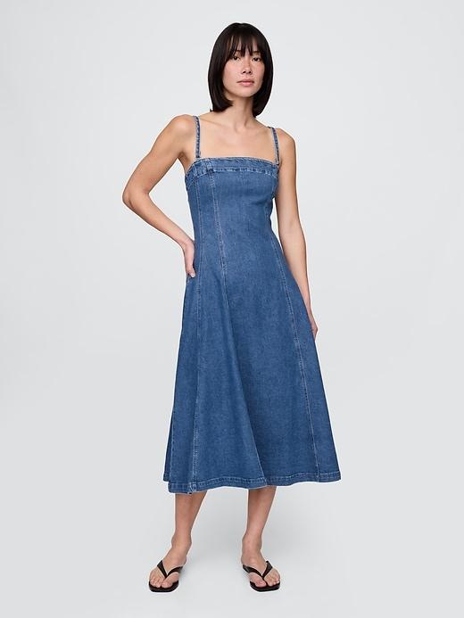 denim midi dress