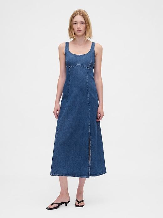 denim midi dress