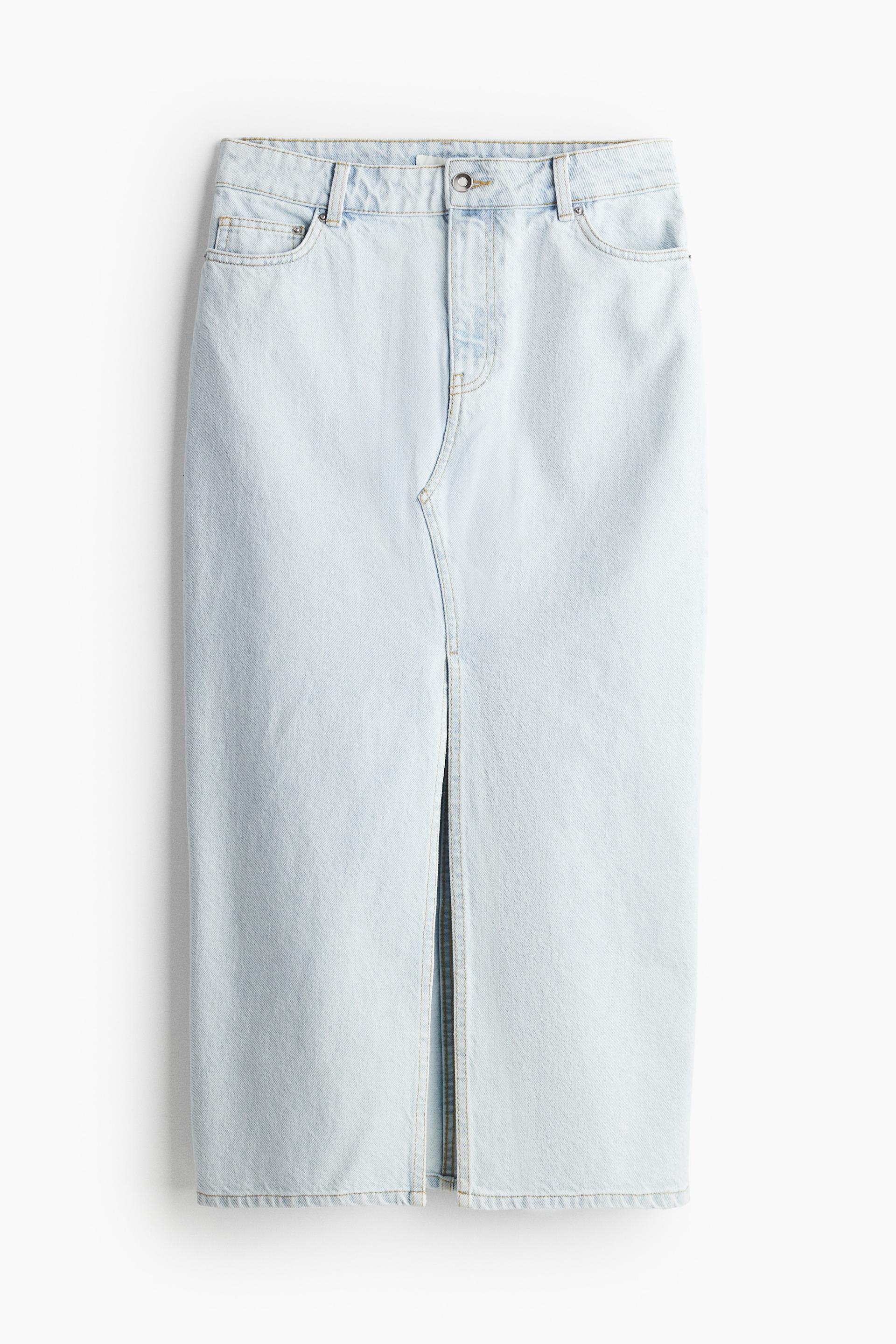 denim midi skirt