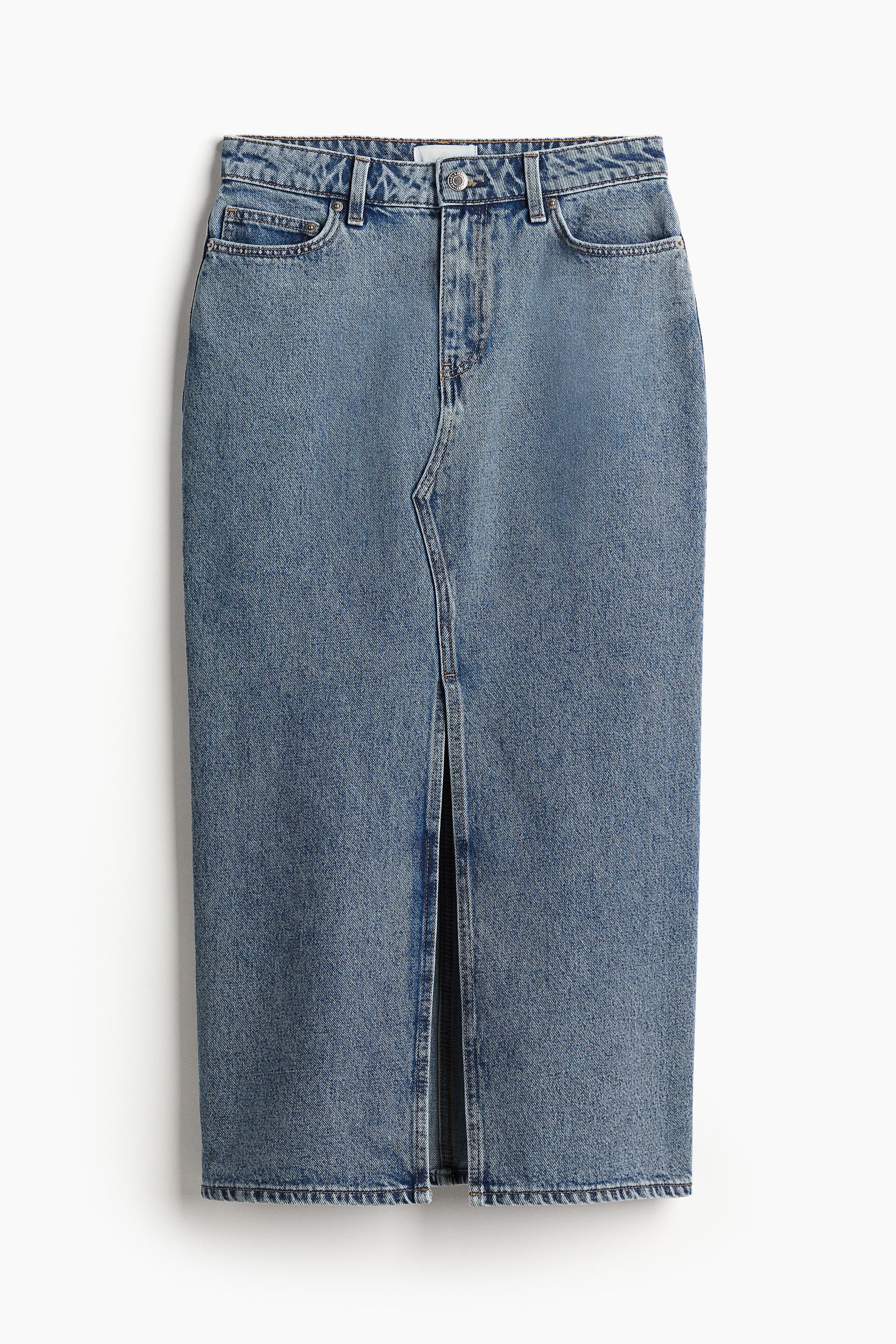 denim midi skirt
