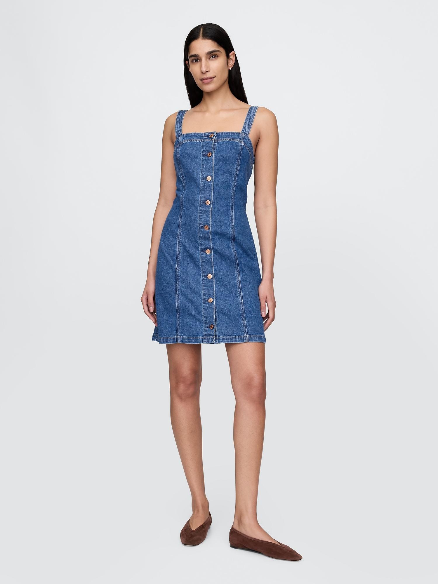 denim mini dress