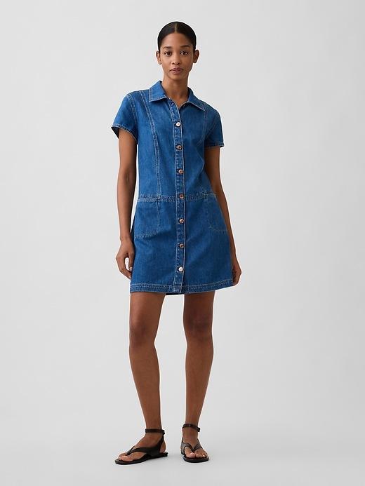 denim mini dress