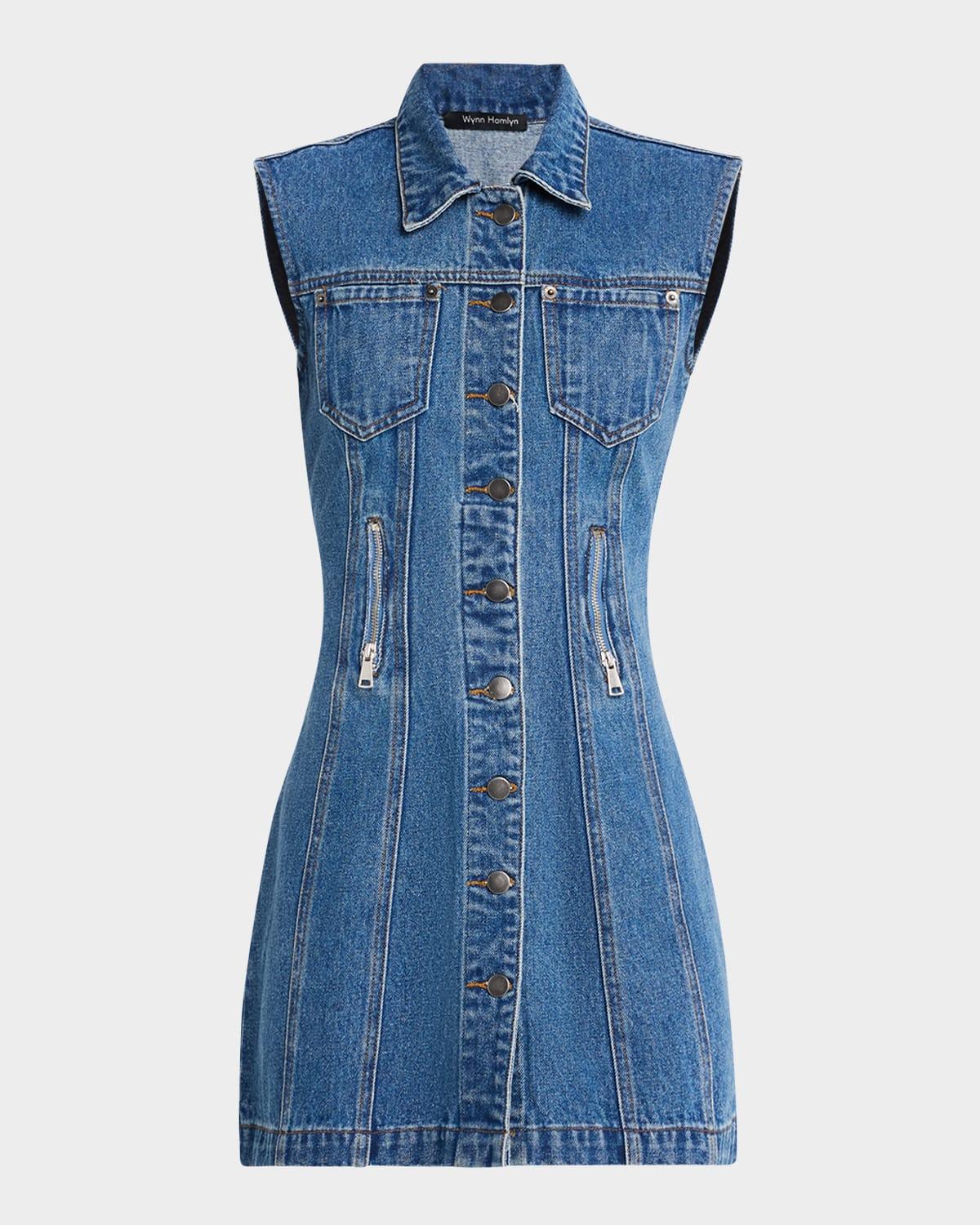 denim mini dress