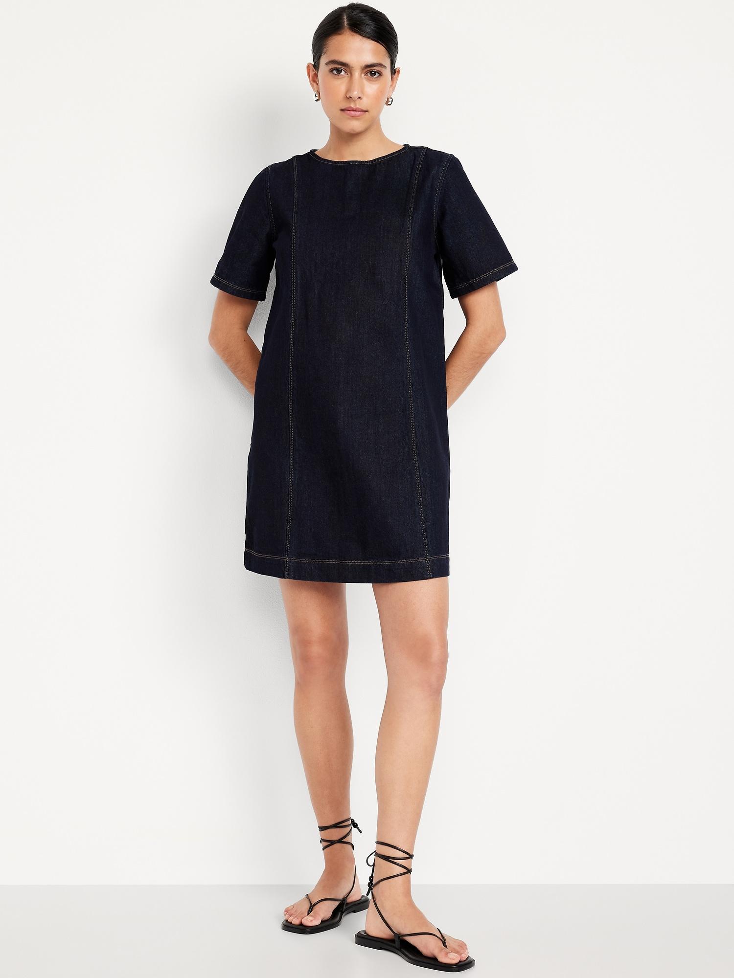 denim mini dress