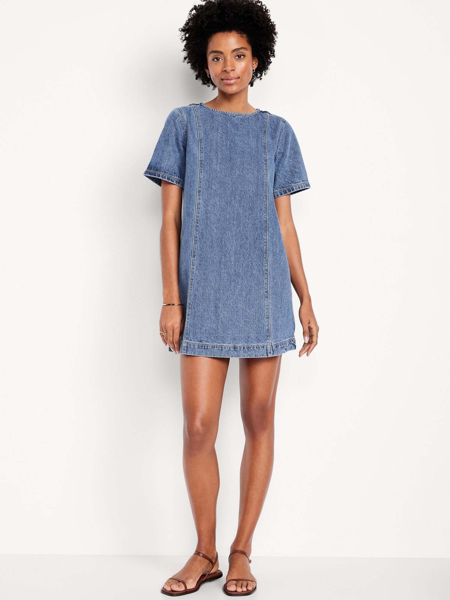 denim mini dress
