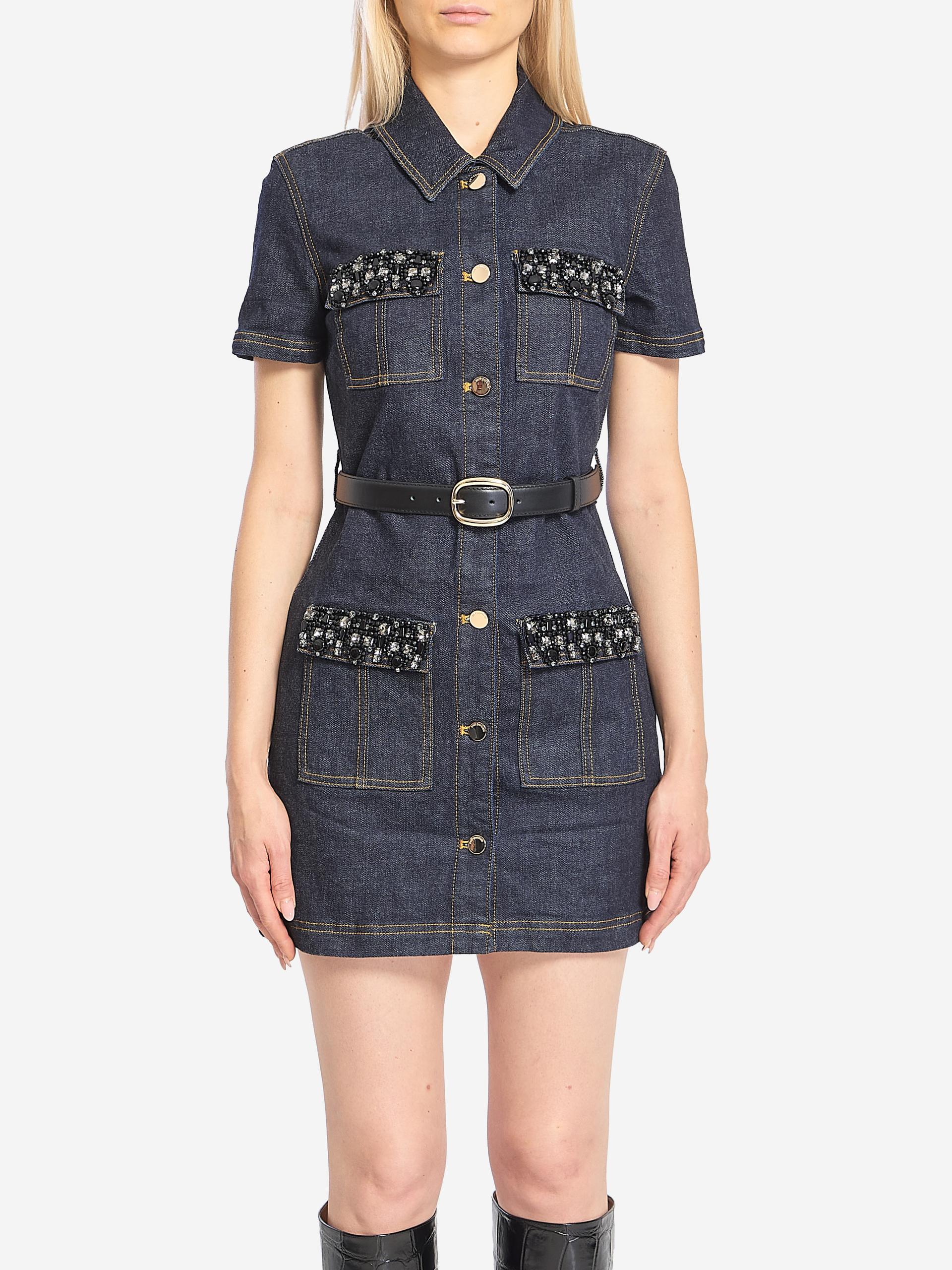 denim mini dress