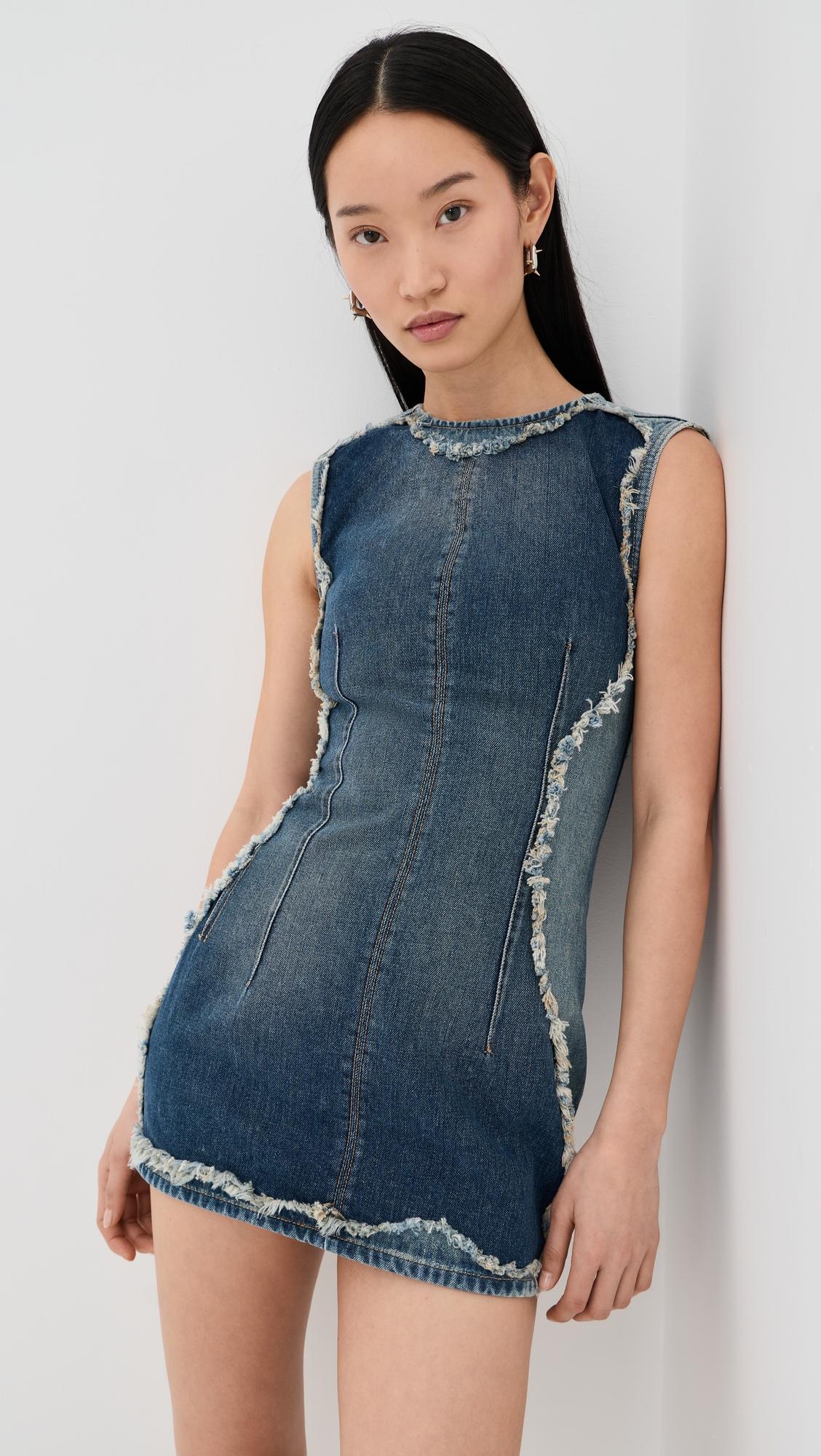 denim mini dress