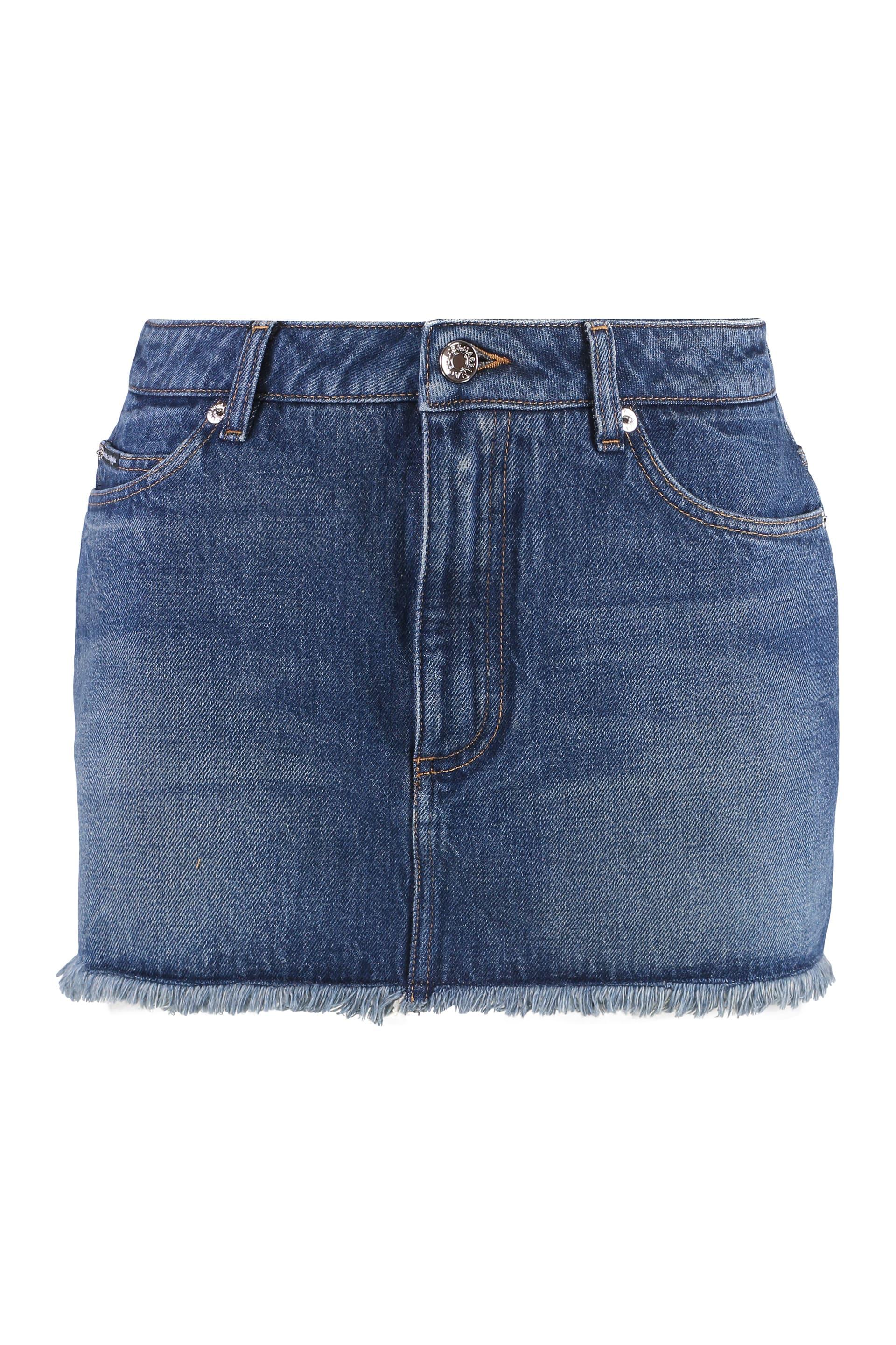 denim mini skirt