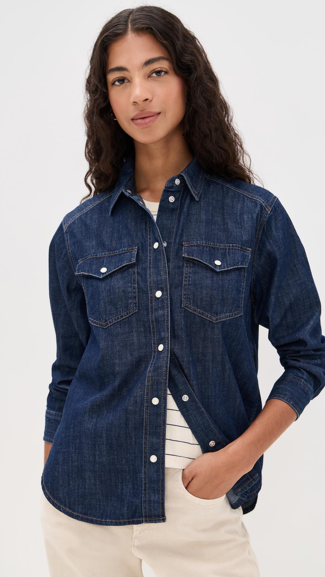 denim oversized western shirt