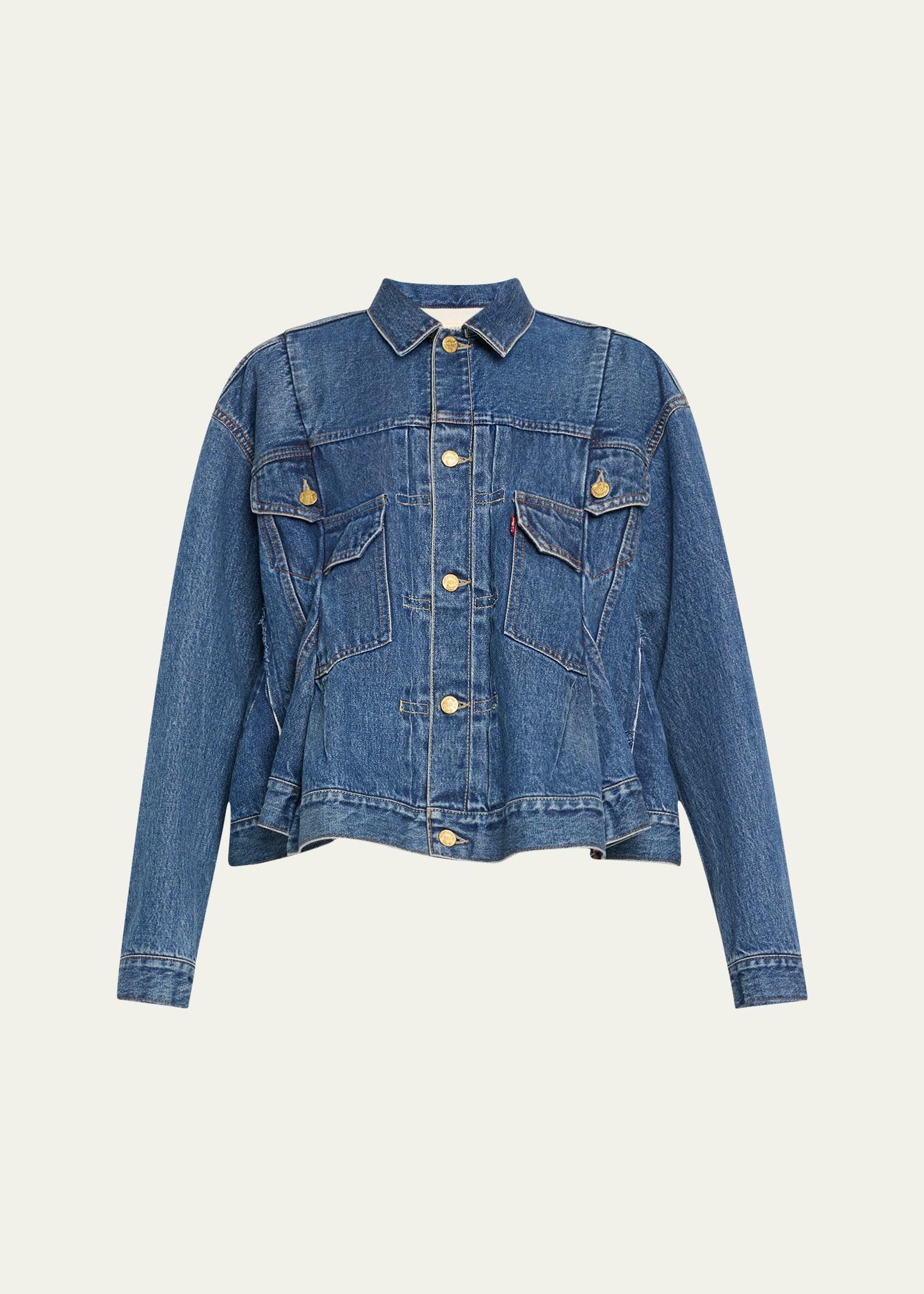 denim peplum trucker jacket