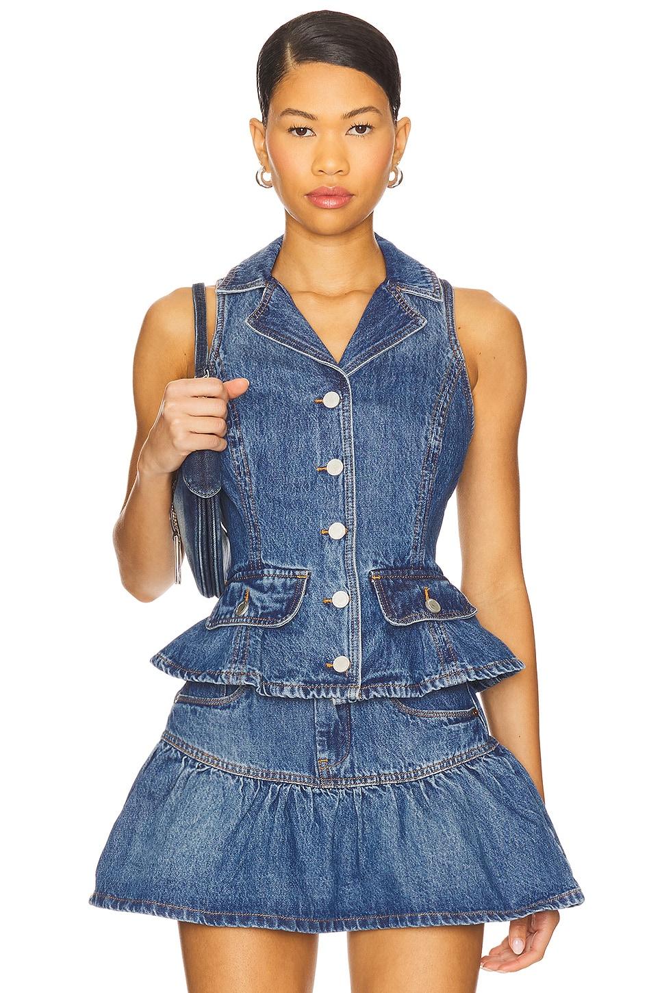 denim peplum vest