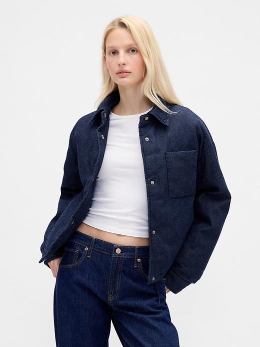 denim puffer jacket