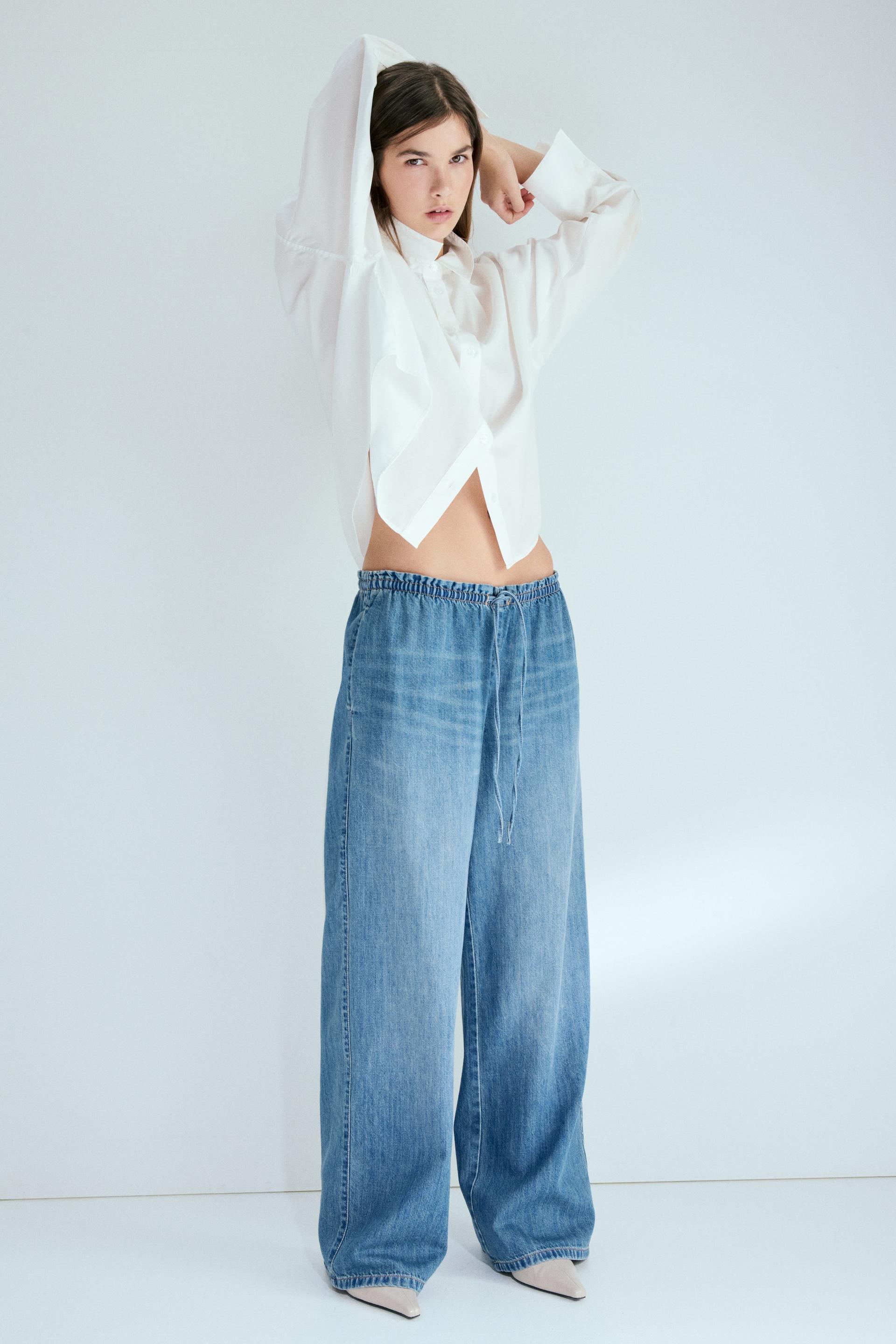 denim pull-on pants