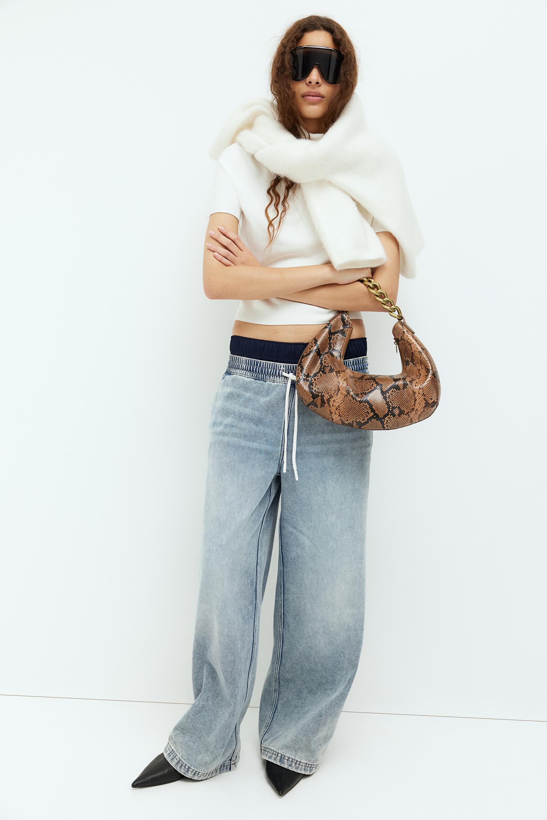 denim pull-on pants
