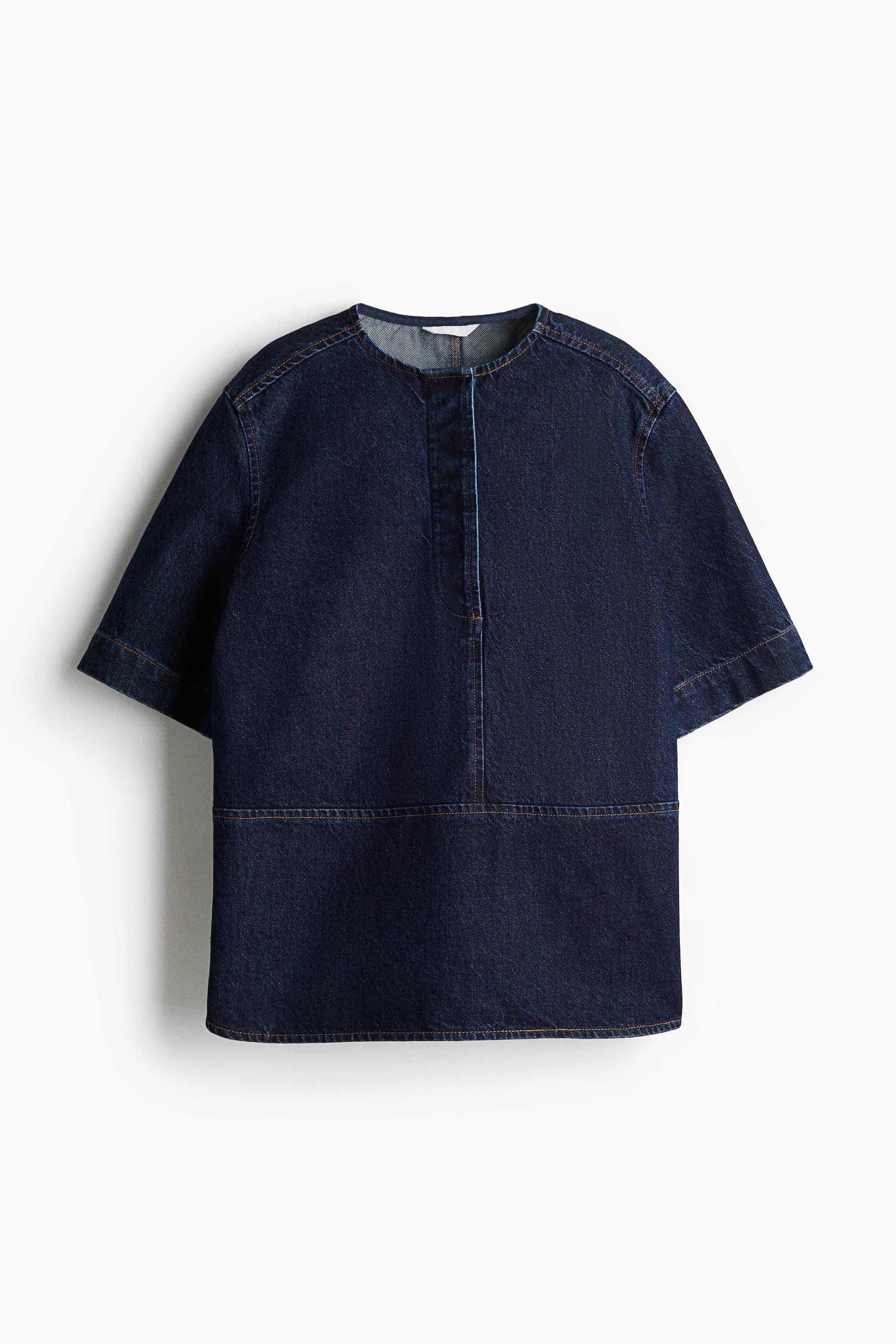 denim pullover top