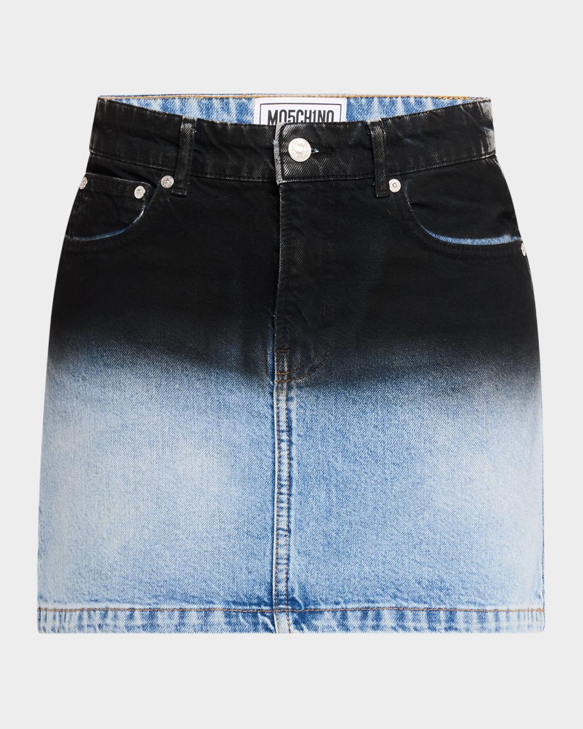 denim shadow mini skirt