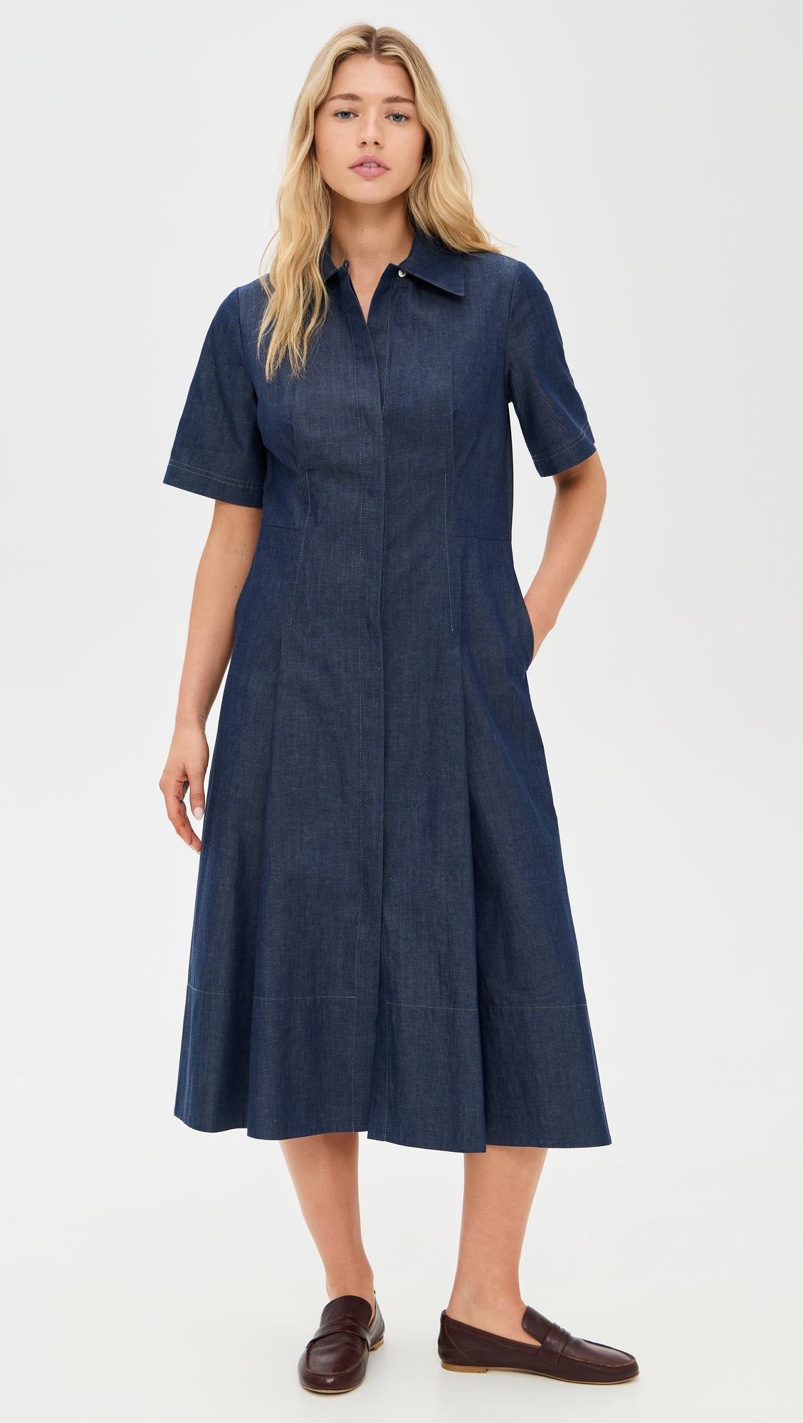 denim short sleeve shirt dress