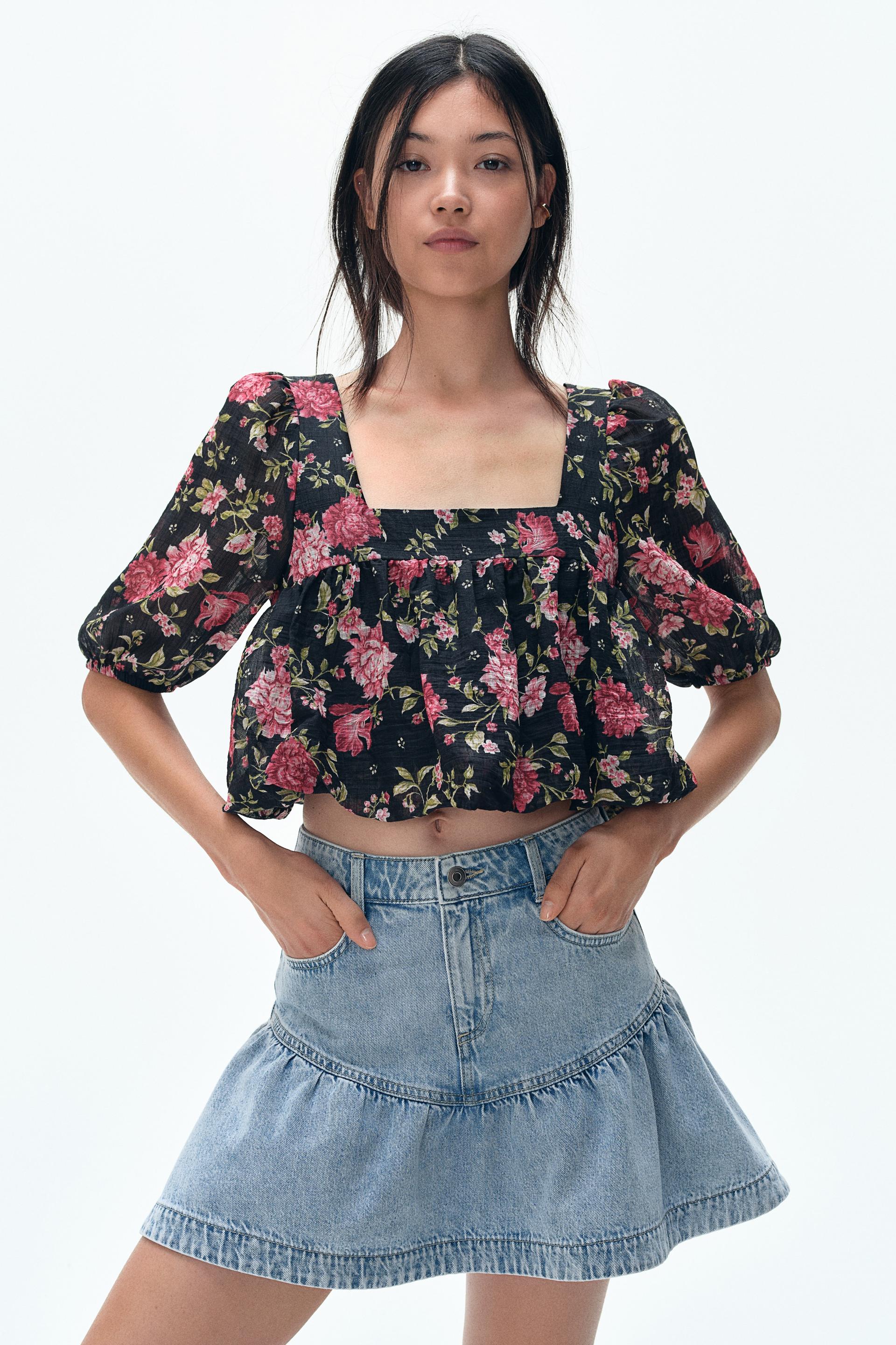 denim skirt with peplum