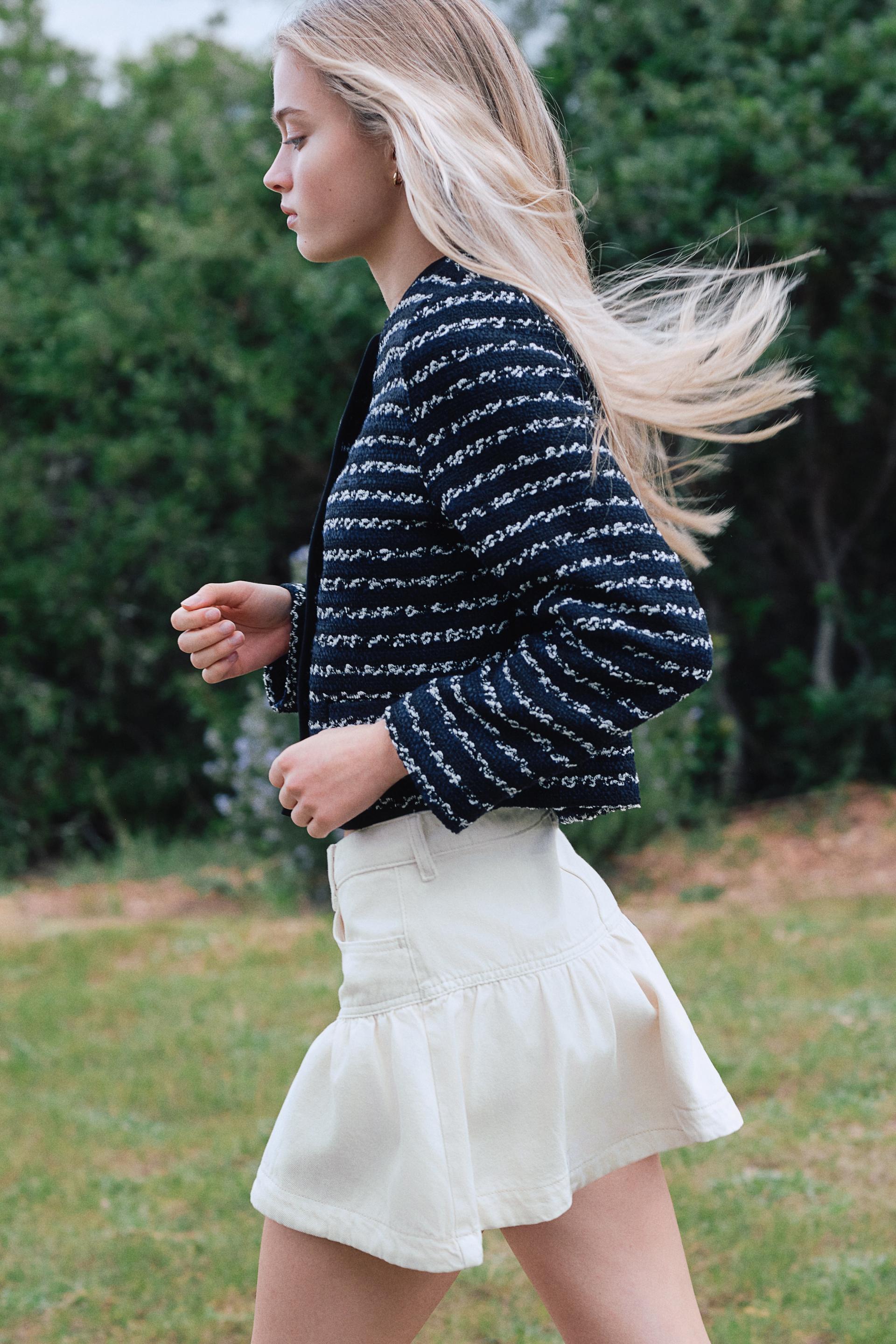 denim skirt with peplum