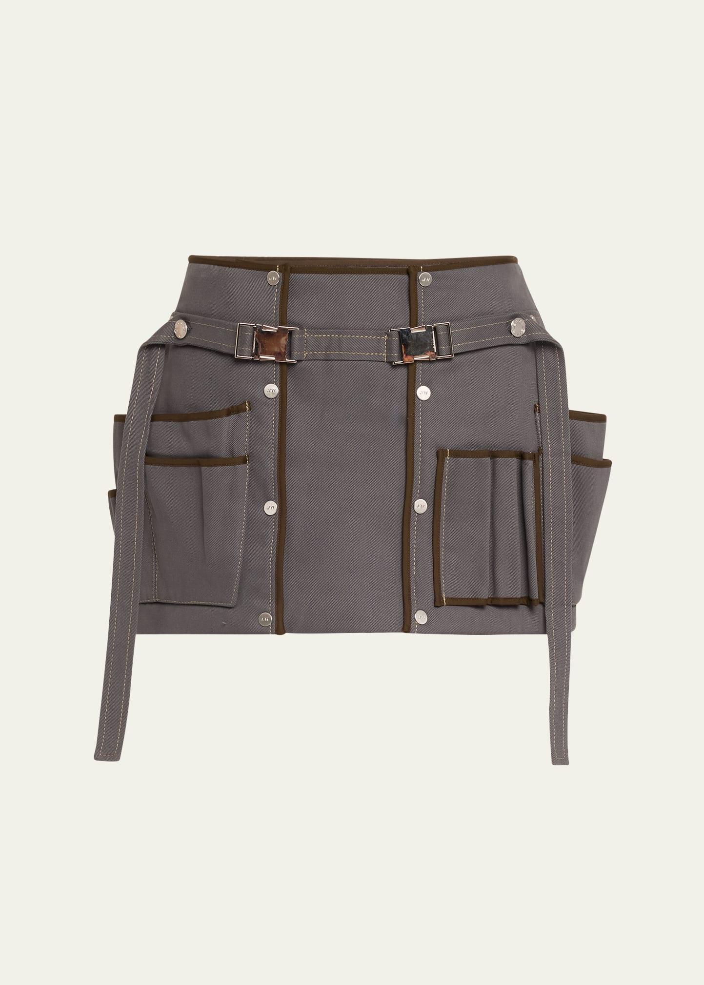 denim tool belt mini skirt