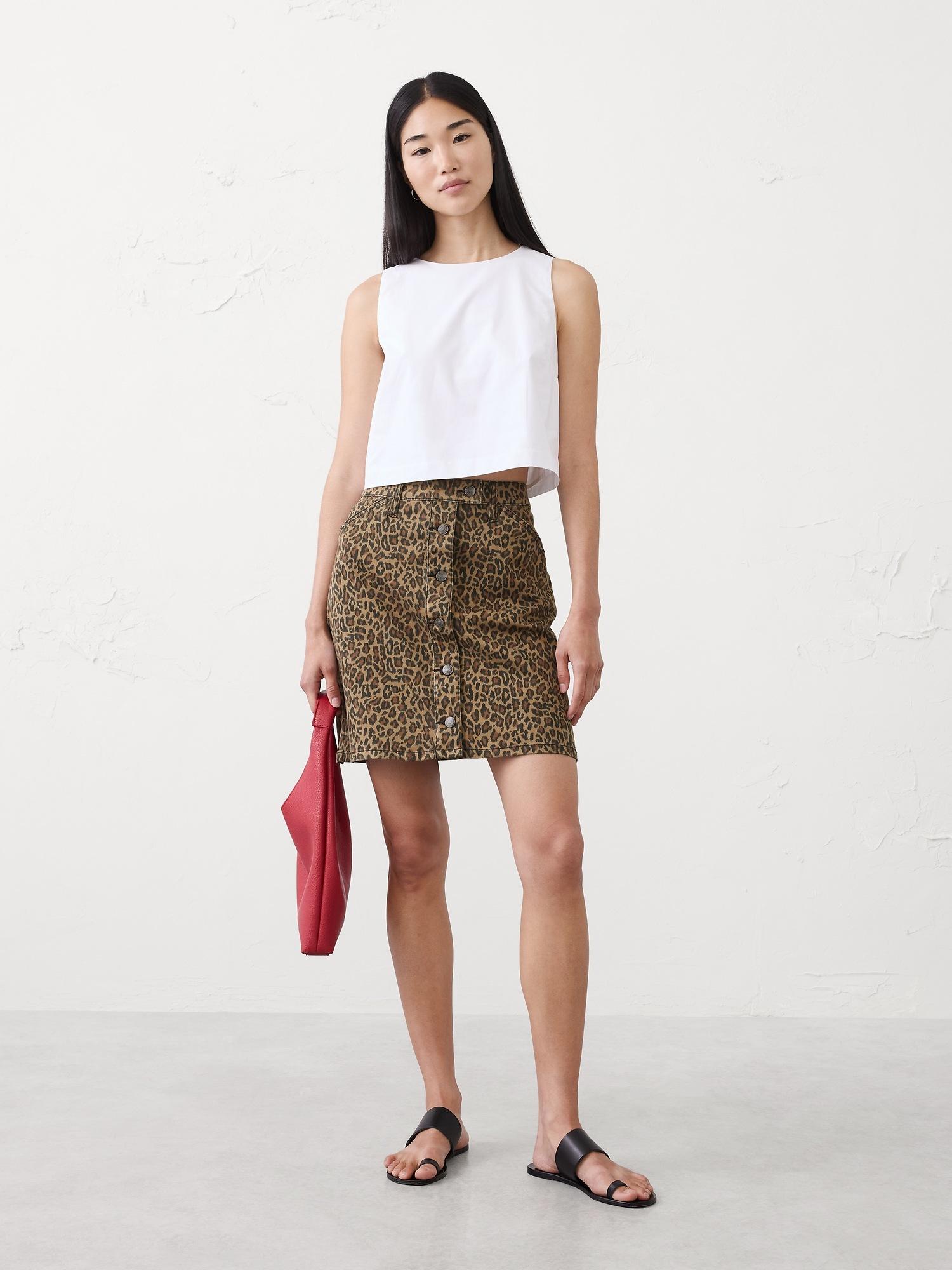 denim utility mini skirt