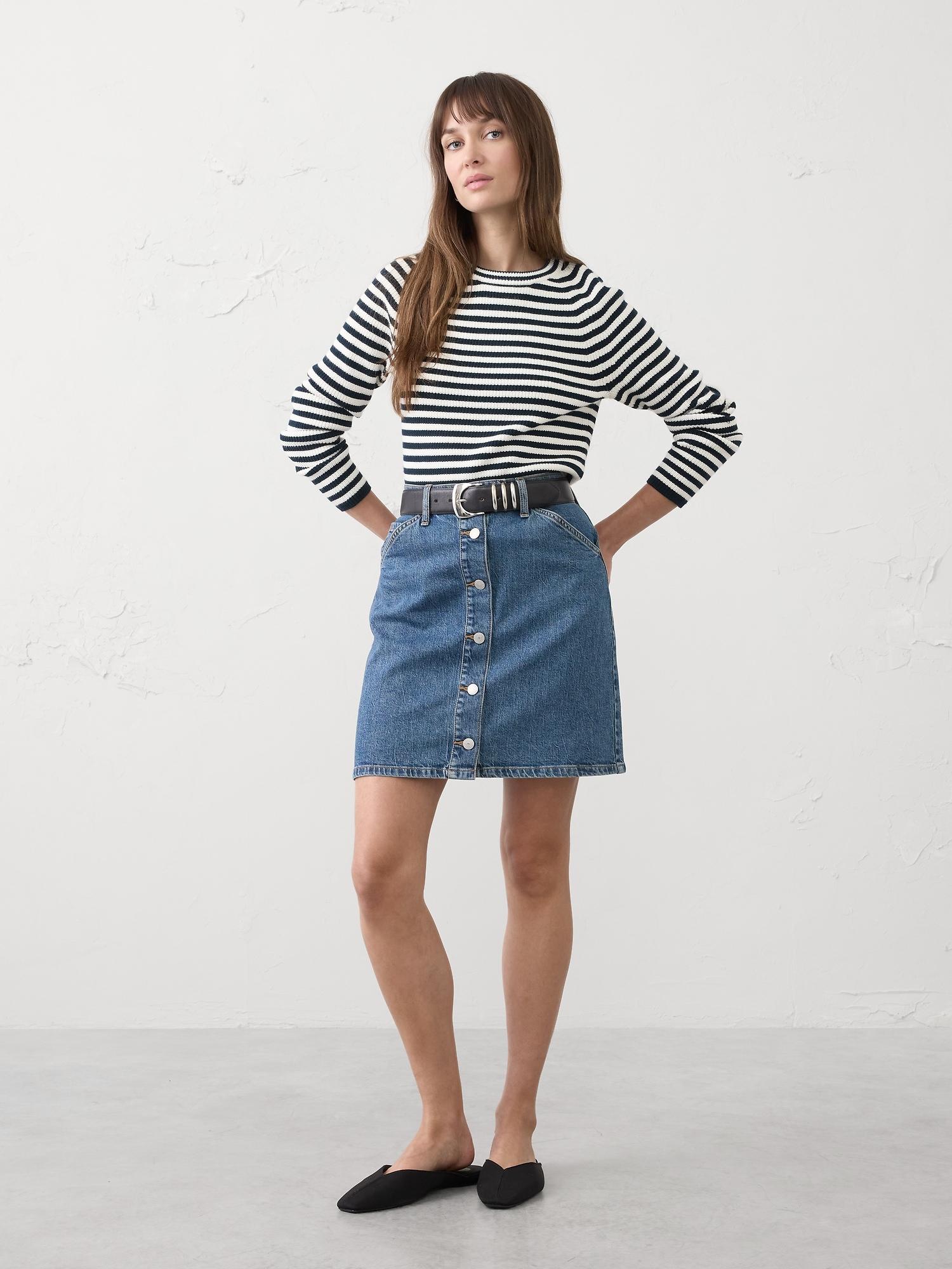 denim utility mini skirt