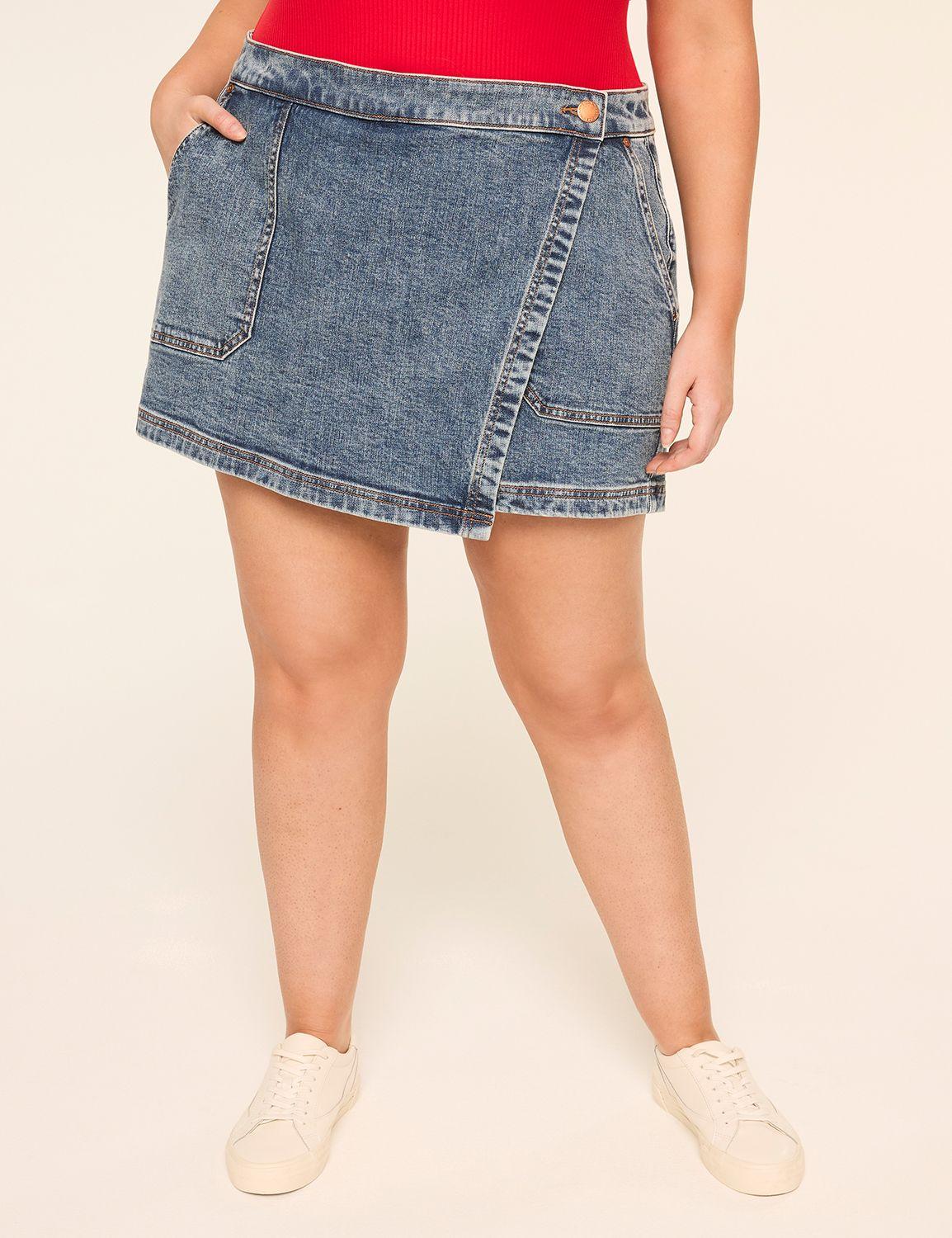 denim utility skort