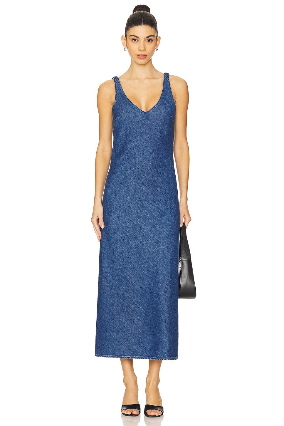 denim v slip dress