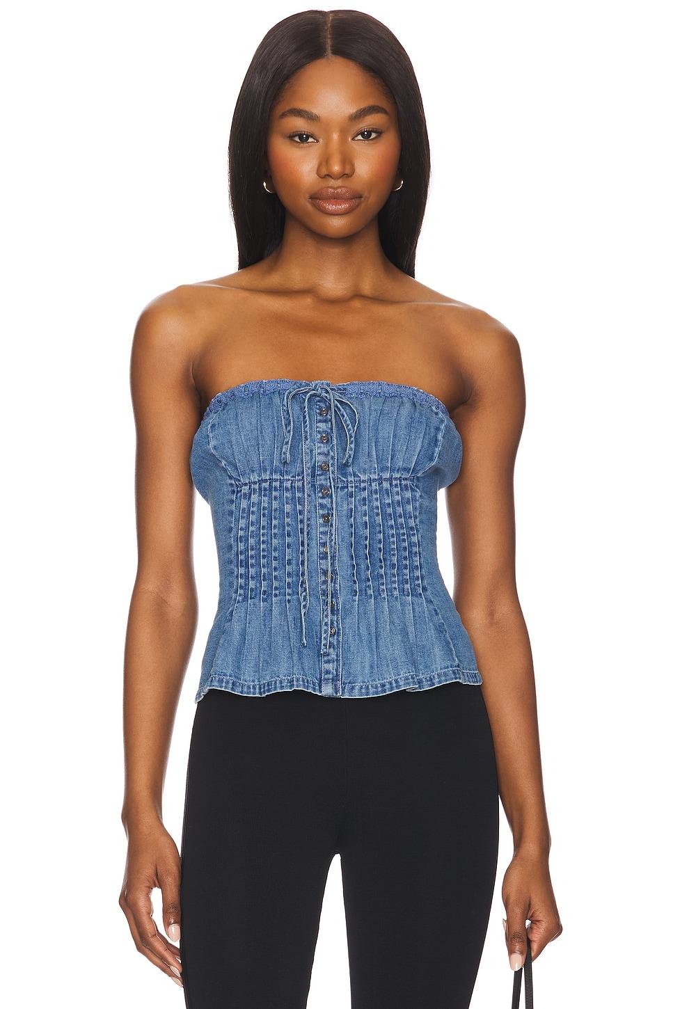 denim wink wink tube top