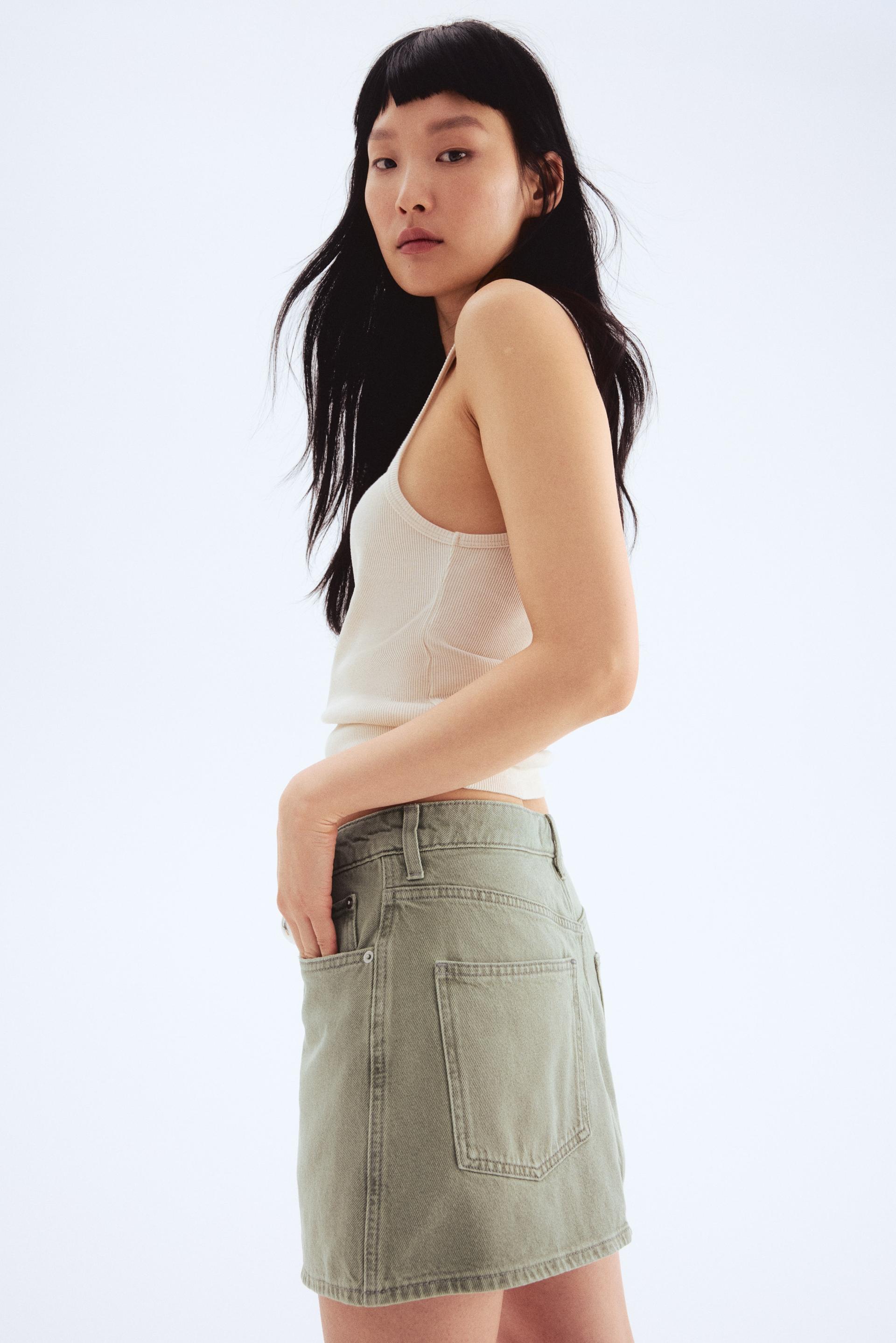 denim wrap skirt
