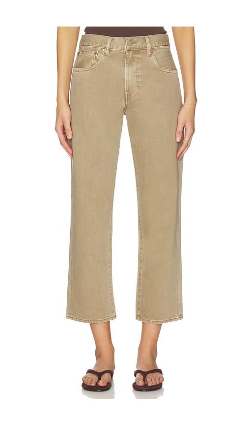 denimist lucy boyfriend jeans in tan.