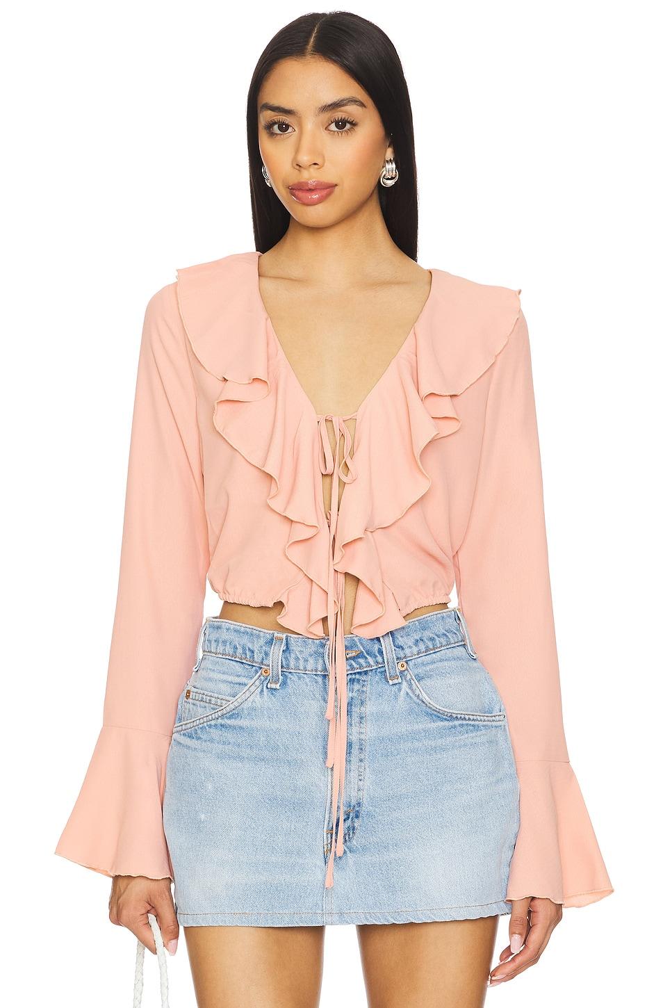 denise ruffle tie top