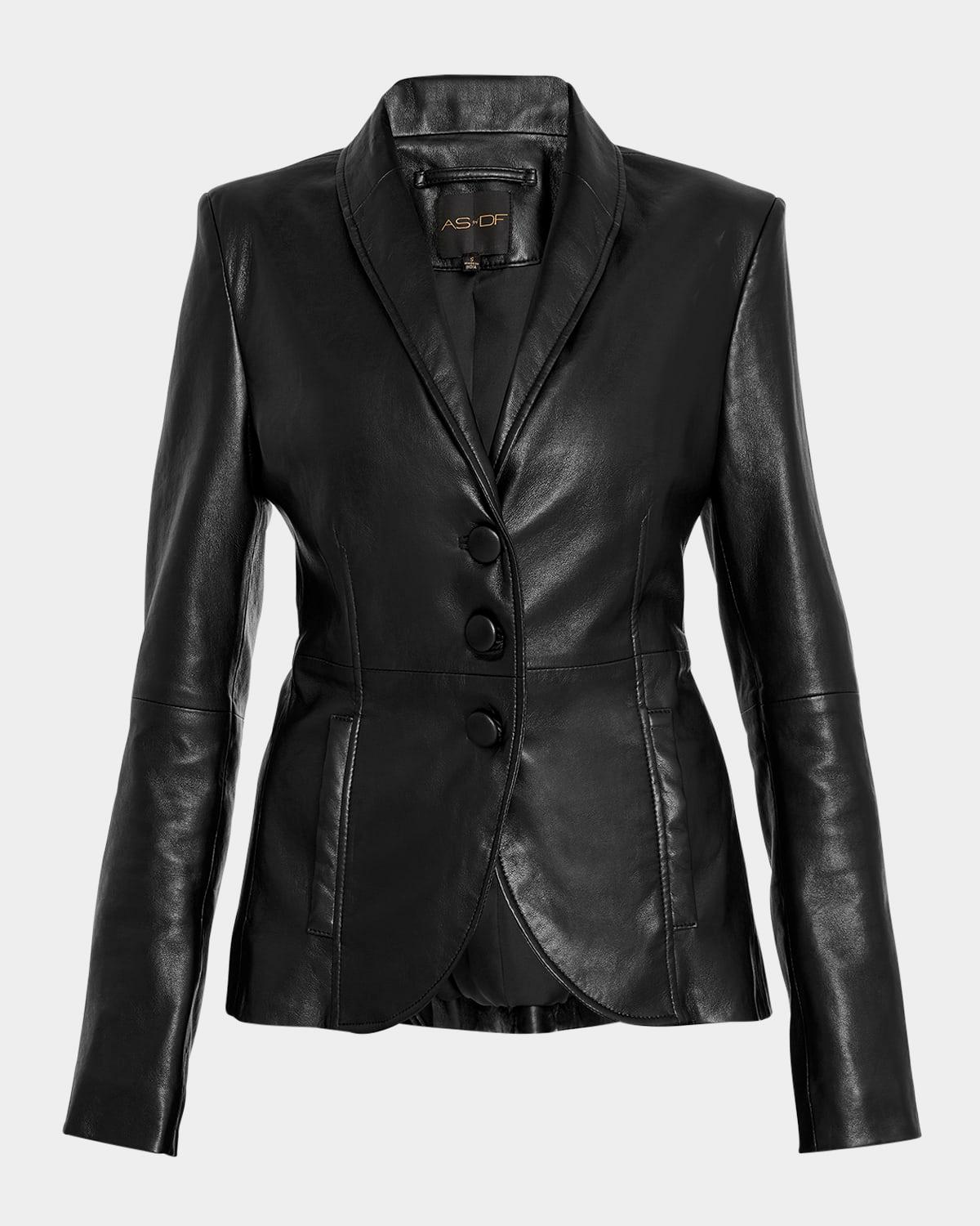 denise upcycled leather blazer