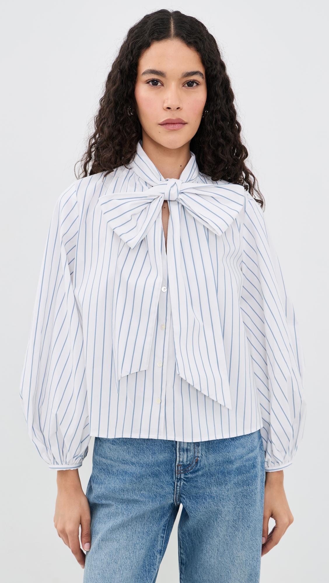 deon tie neck blouse